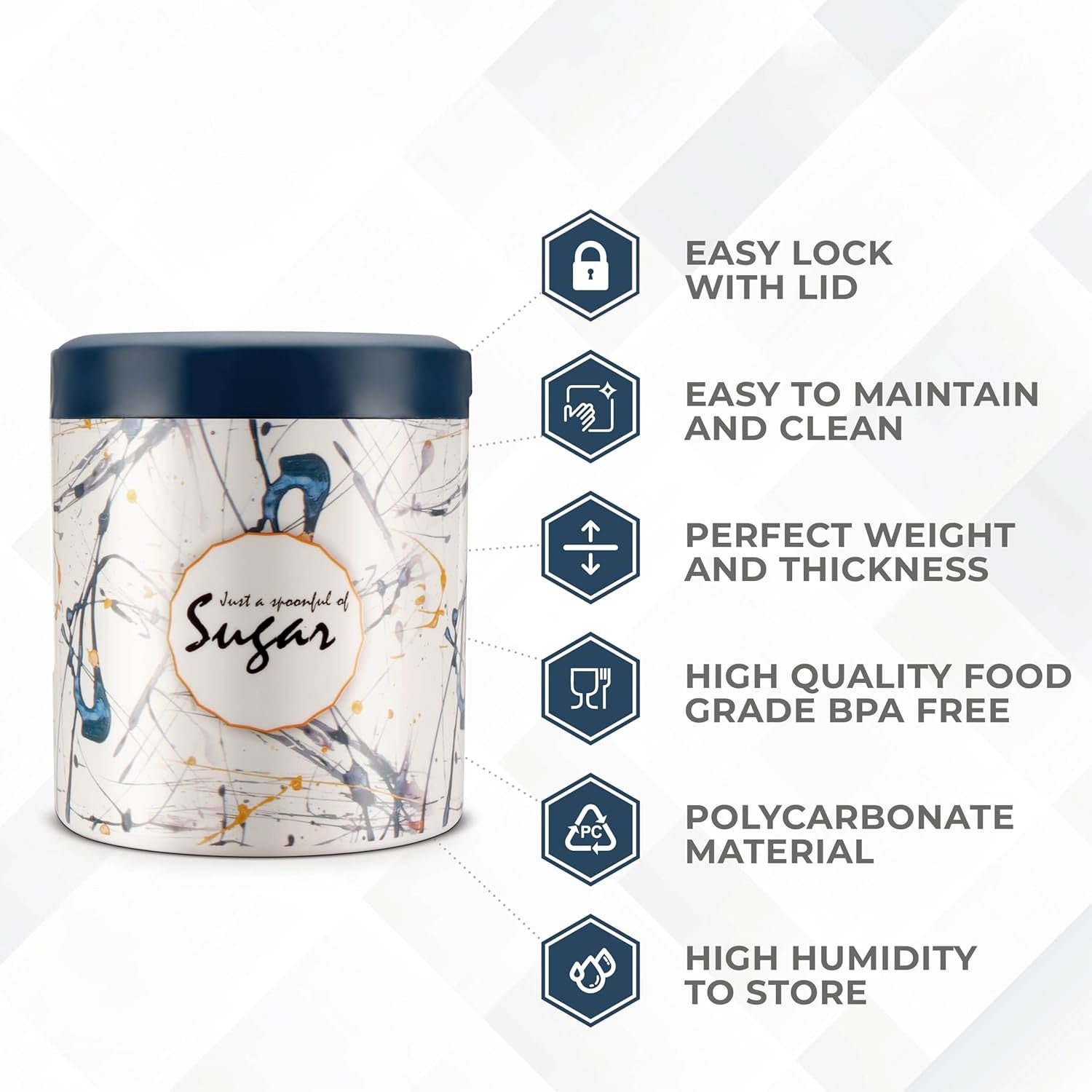 Multipurpose Plastic Tea Coffee Sugar Storage Container (3 Pc Set)