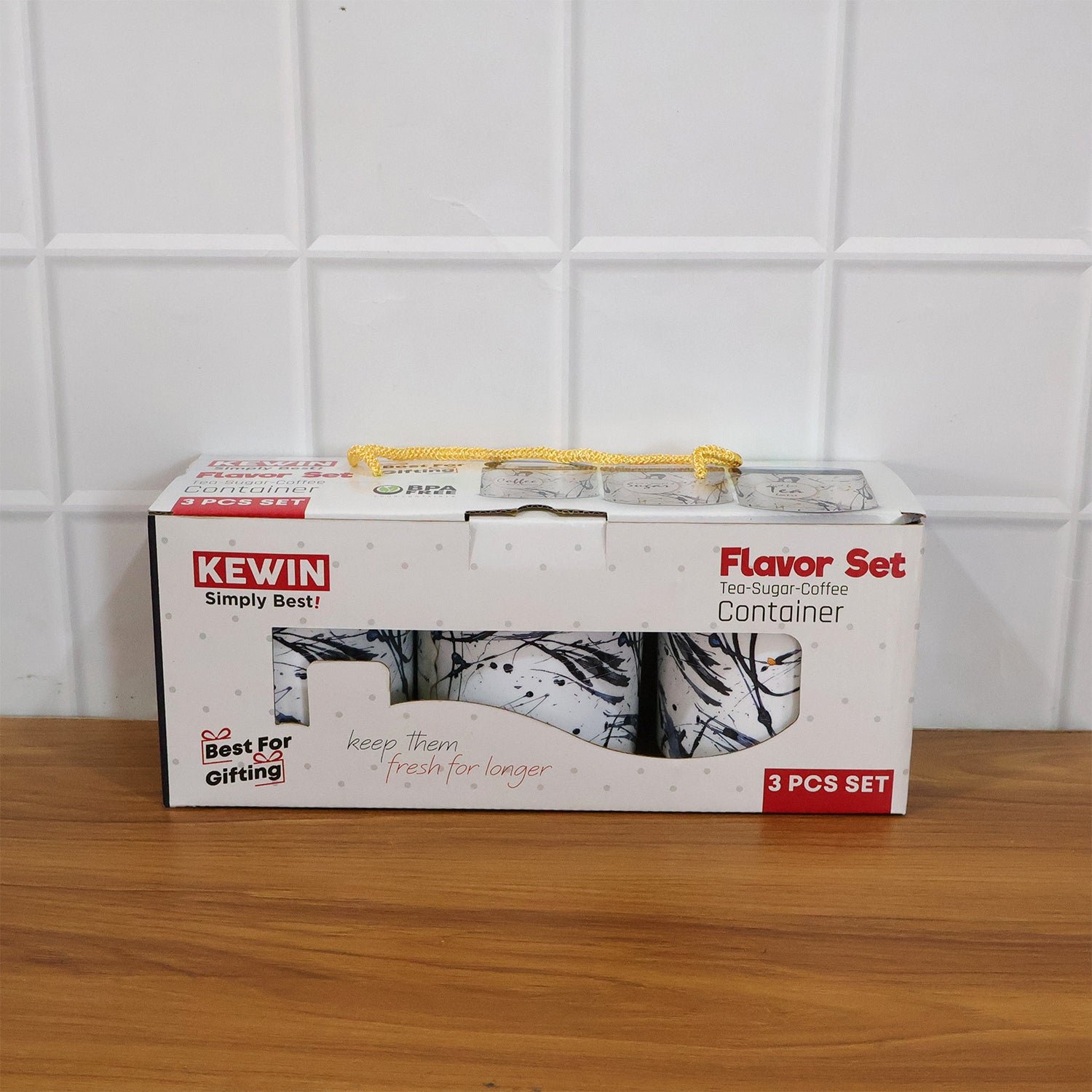 Multipurpose Plastic Tea Coffee Sugar Storage Container (3 Pc Set)