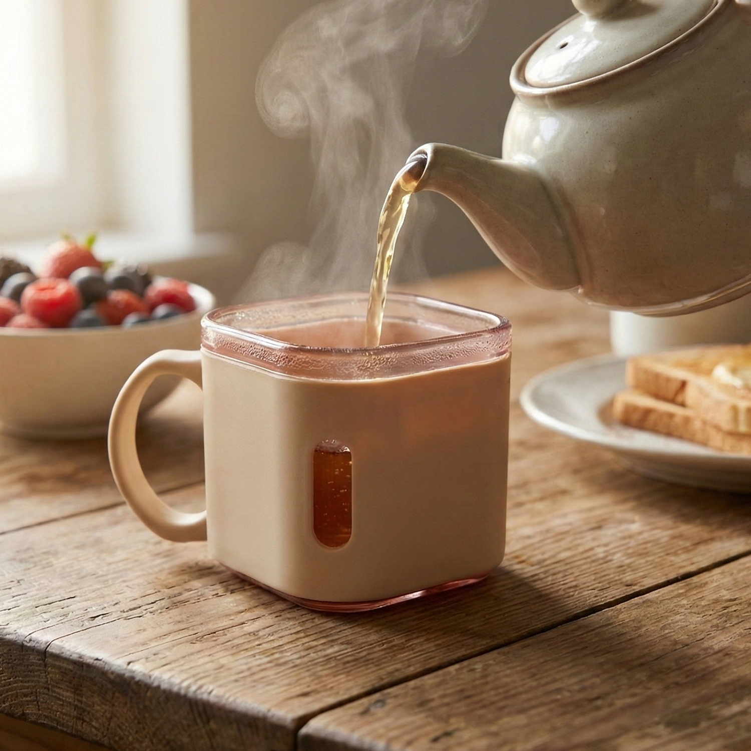 Premium Square Shape Tea Cup Set – 6-Piece (150 ML)