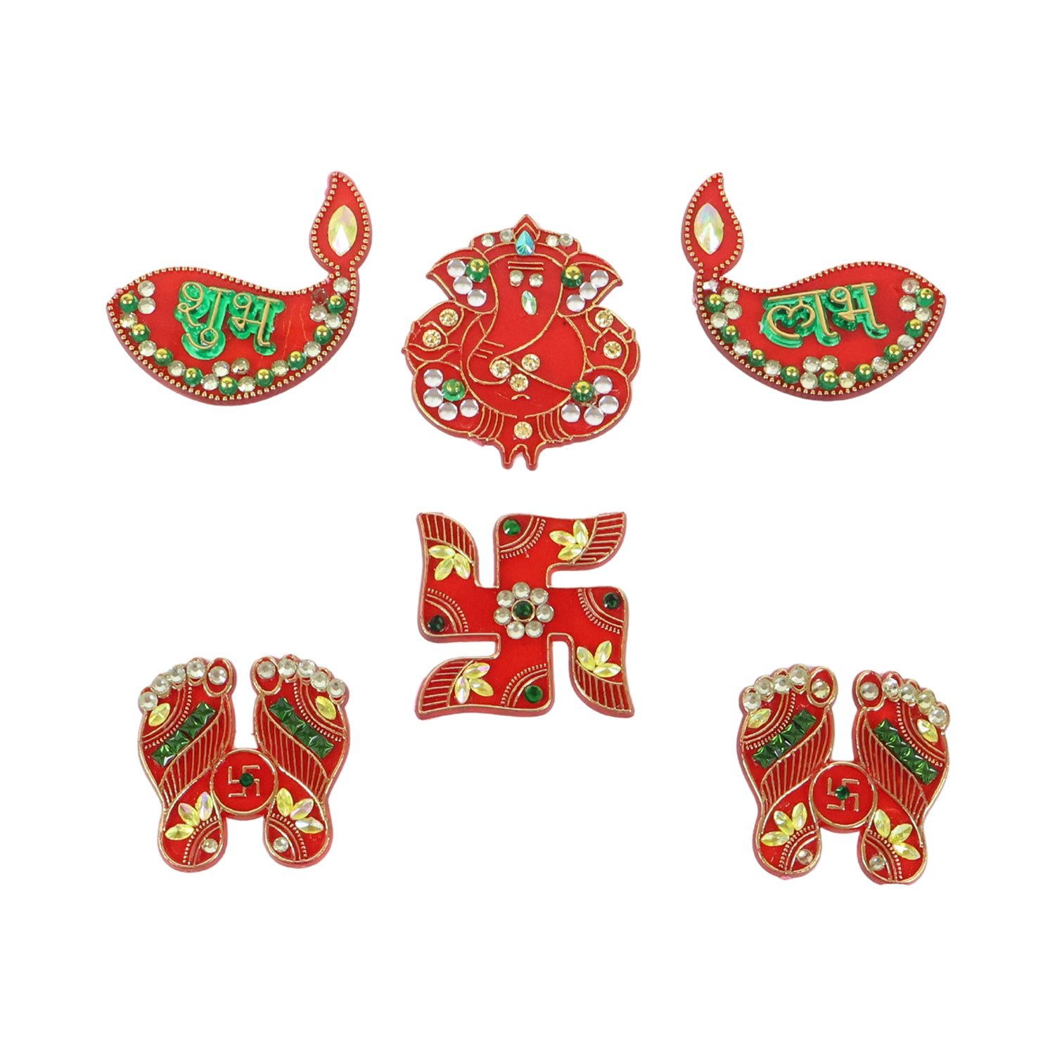 Traditional Decorative Shubh Labh Door Hanging (6 Pc / 1 Set)