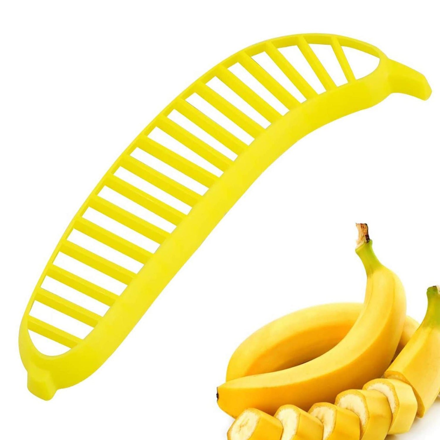 Banana Slicer- for Fruit Salads Handle Plastic Banana Fruit Slicer Cutter Chopper