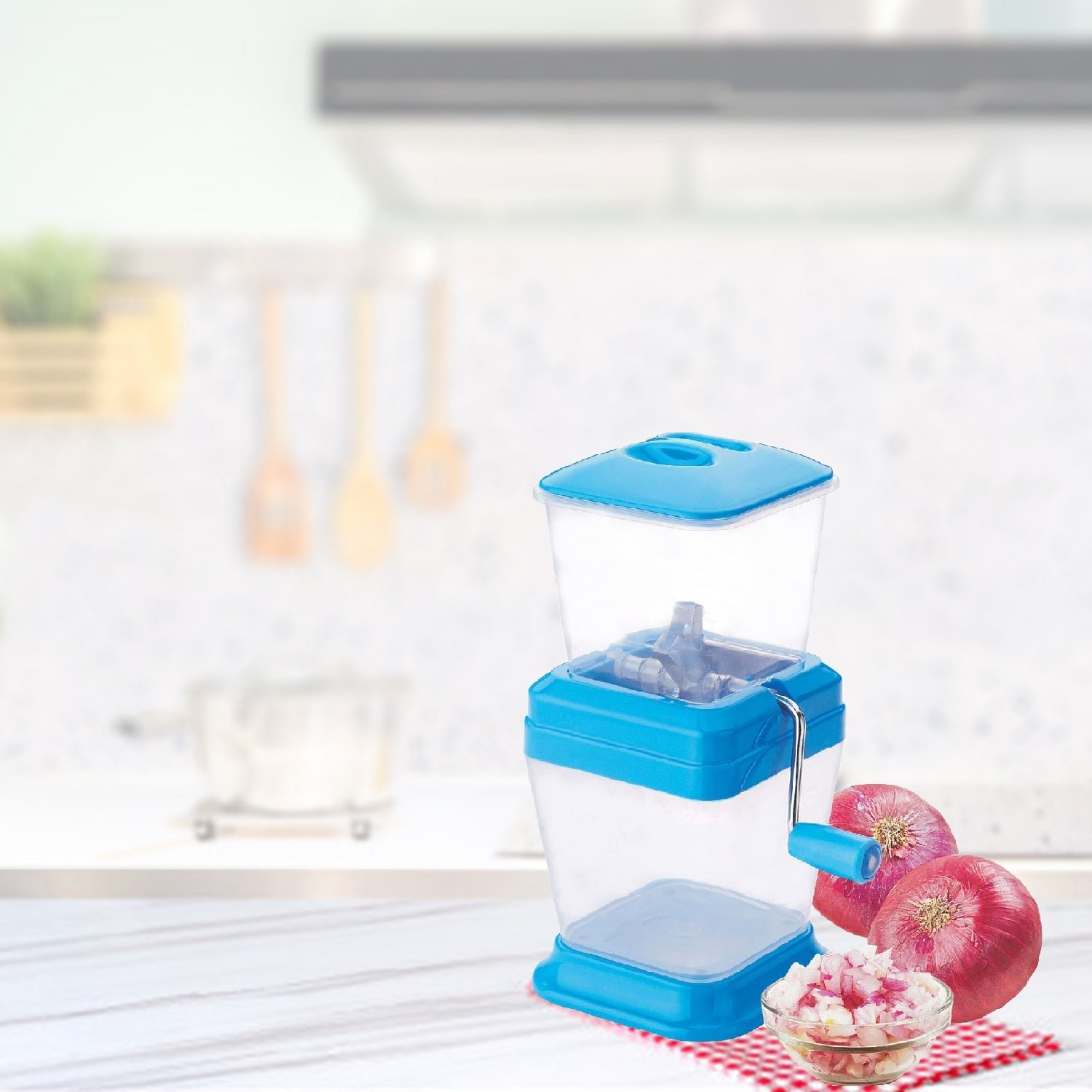 Plastic Vegetable Chopper Cutter with Stainless Steel Blade