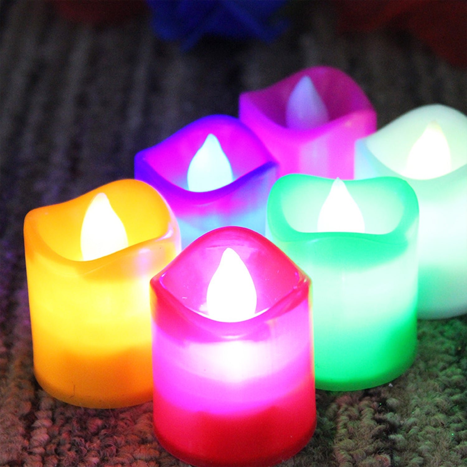 Festival Decorative - LED Tealight Candles, Diwali (Multi Color)