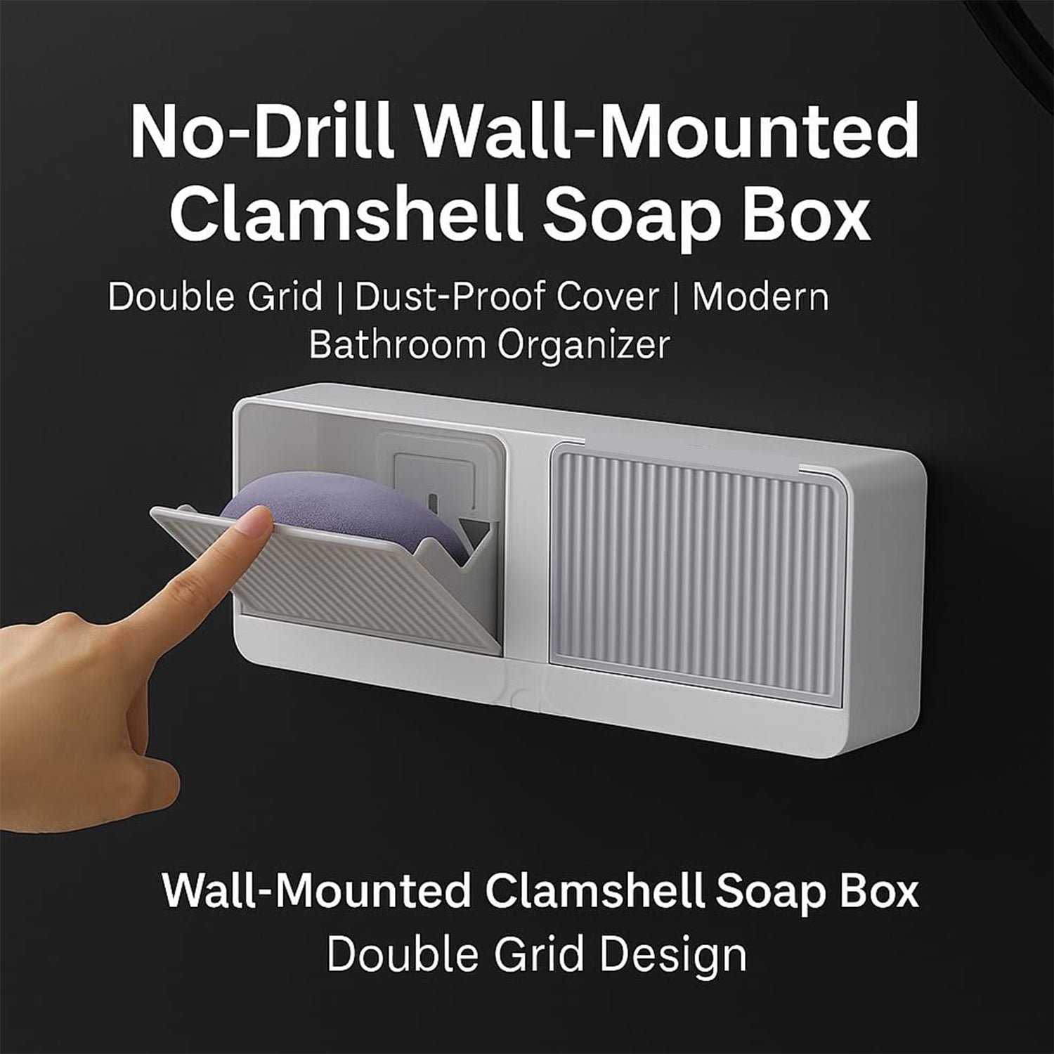 Wall Mounted 4-Compartment Bathroom Storage & Soap Holder