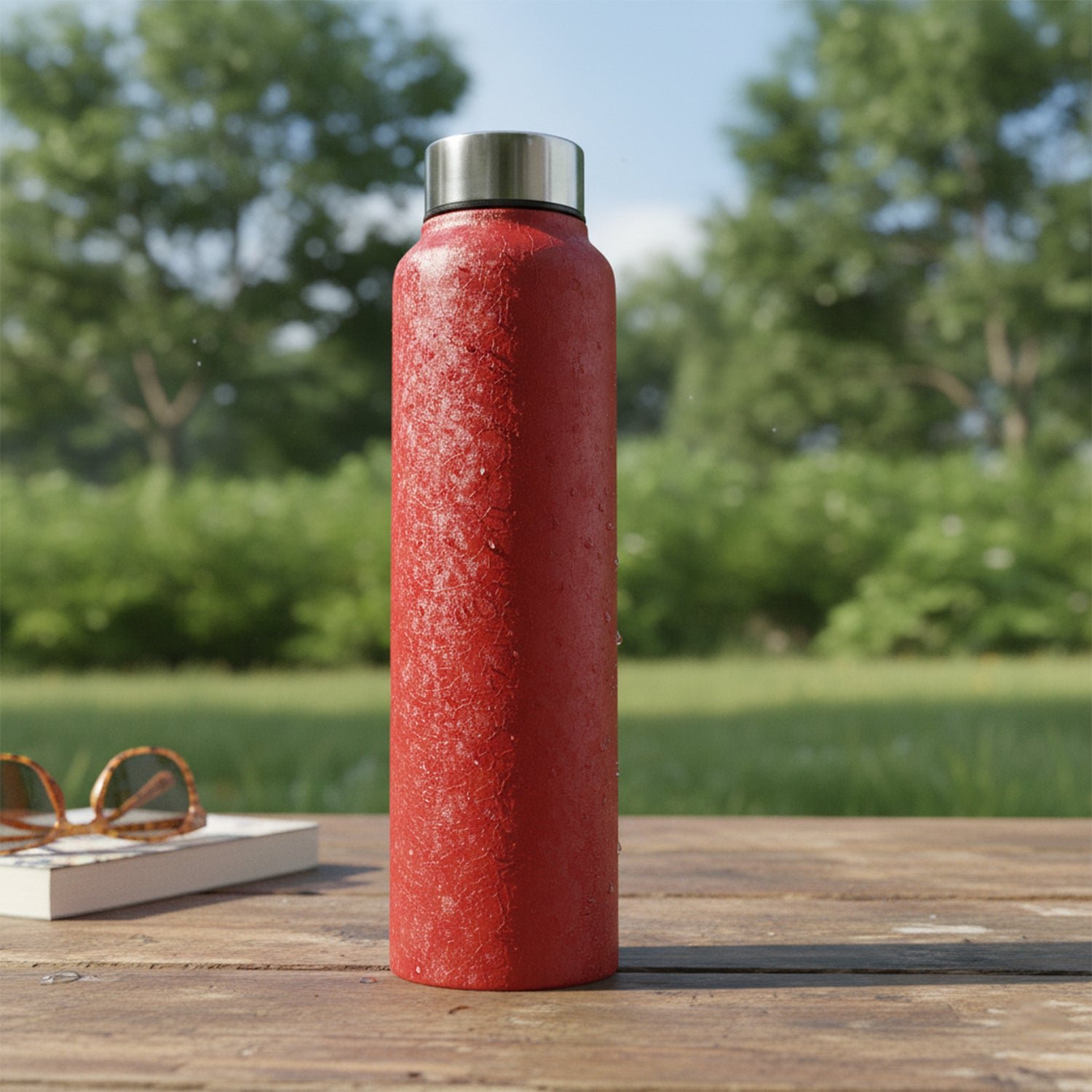 Red Alpha Pro Classic Stainless Steel Water Bottle 1000 ML ,Red Color