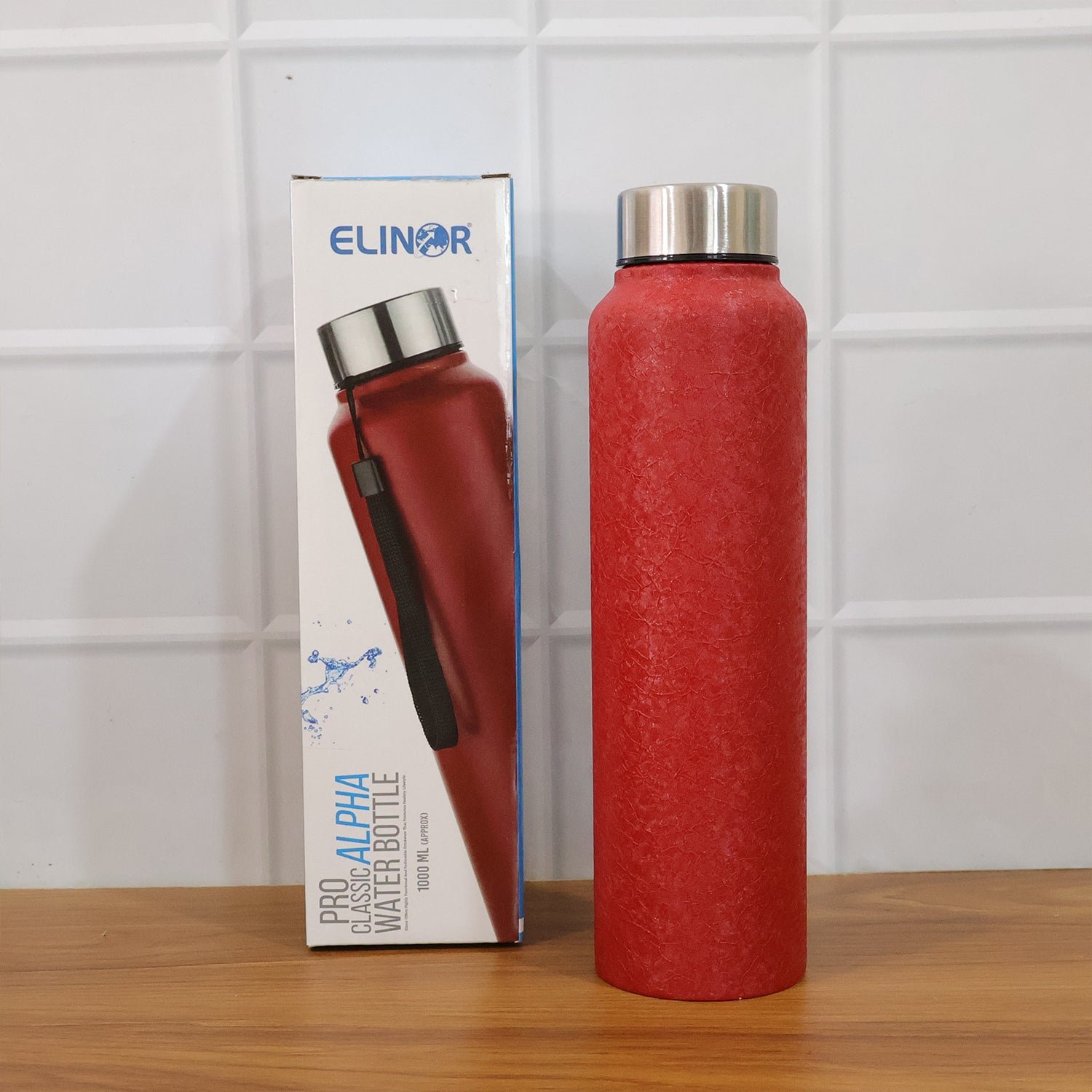 Red Alpha Pro Classic Stainless Steel Water Bottle 1000 ML ,Red Color