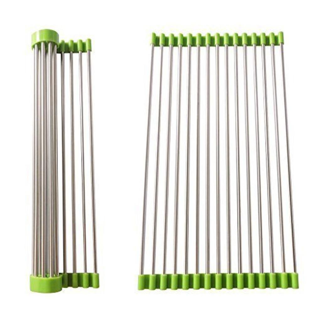 FOLDABLE DRAIN RACK KITCHEN SINK ROLL UP DISH DRYING RACK PORTABLE DISH RACK