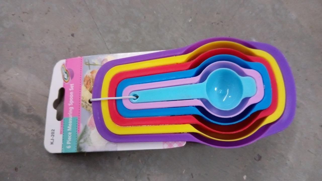 Plastic Measuring Spoons for Kitchen (6 pack)