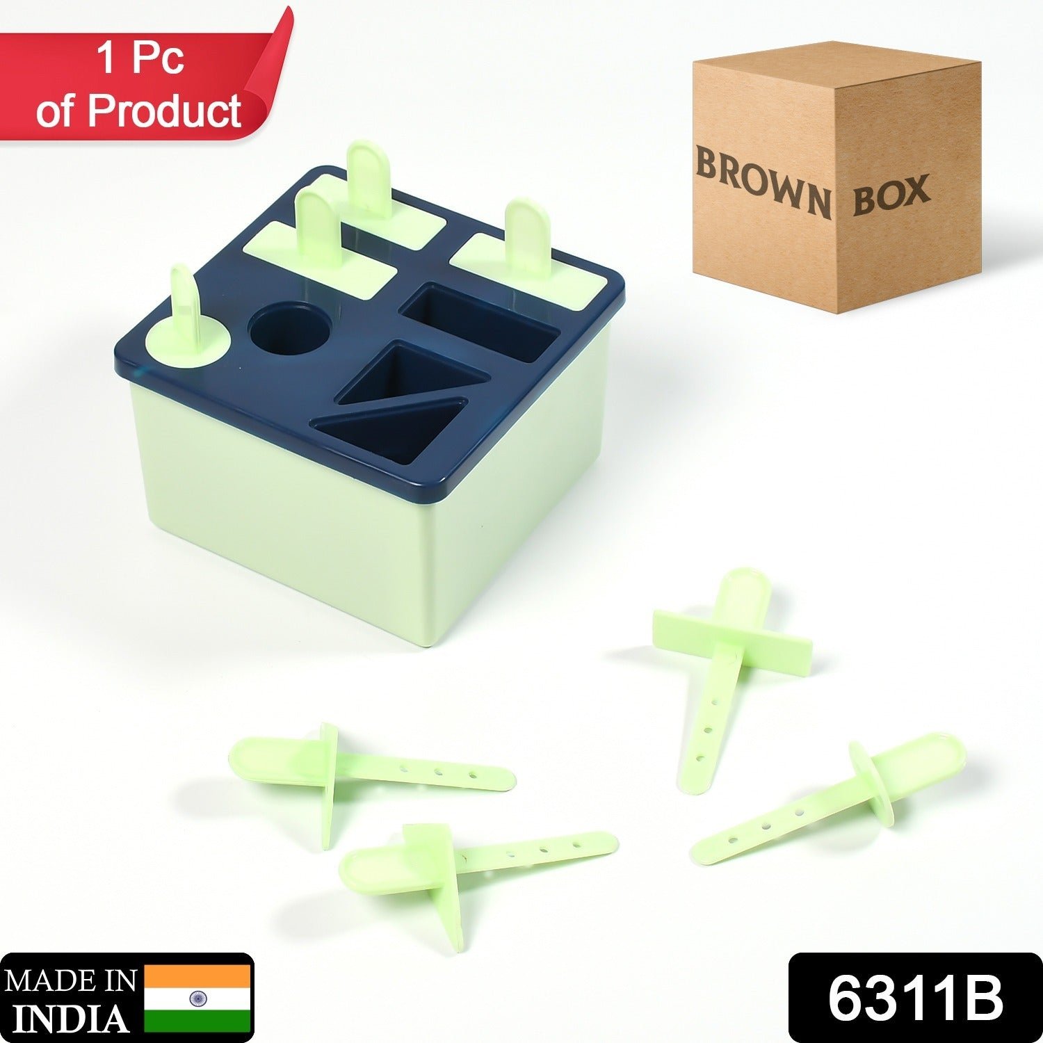 Plastic Kulfi Mold, Kulfi Molds 8 pcs Tray Ice Cream Mold (Brown Box)