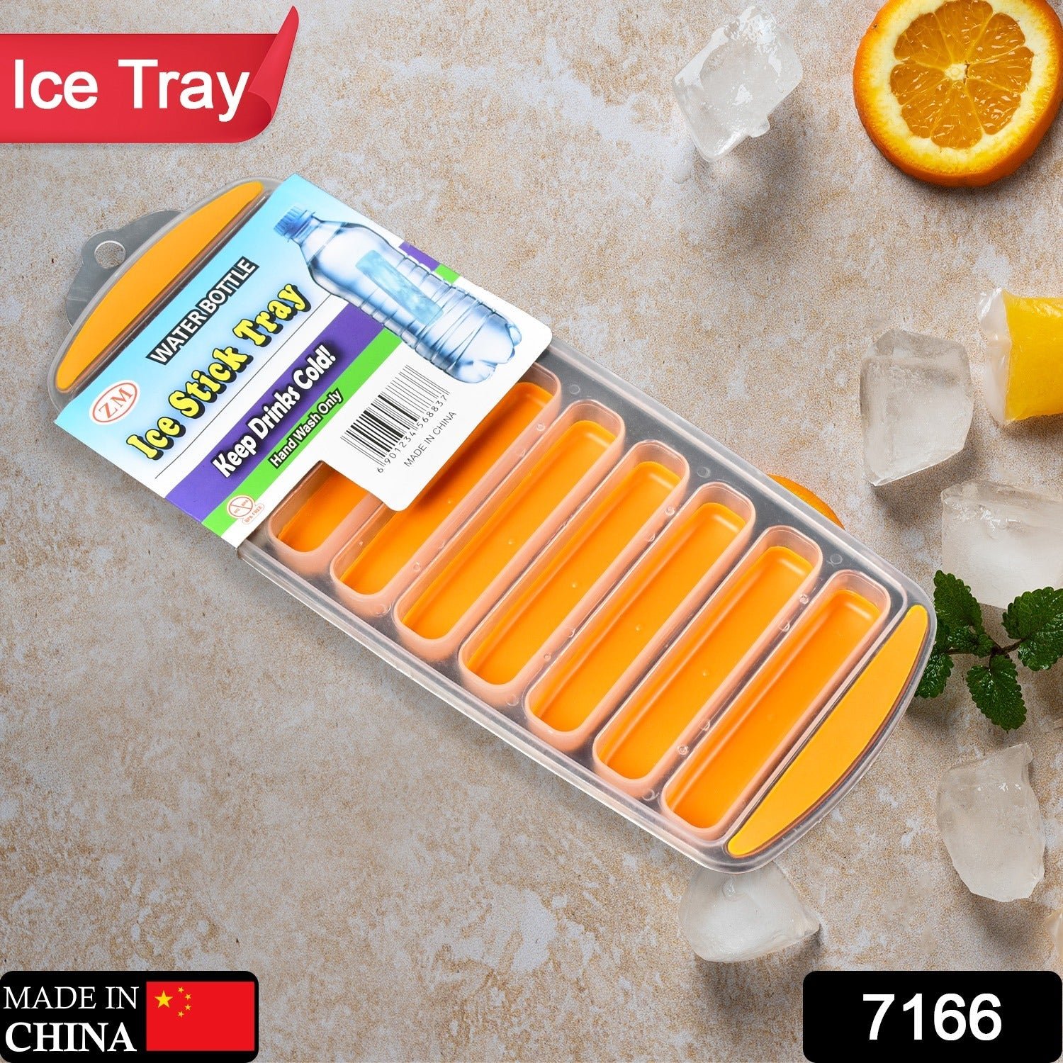 Water Bottle Ice Stick Tray with Push  Cubes