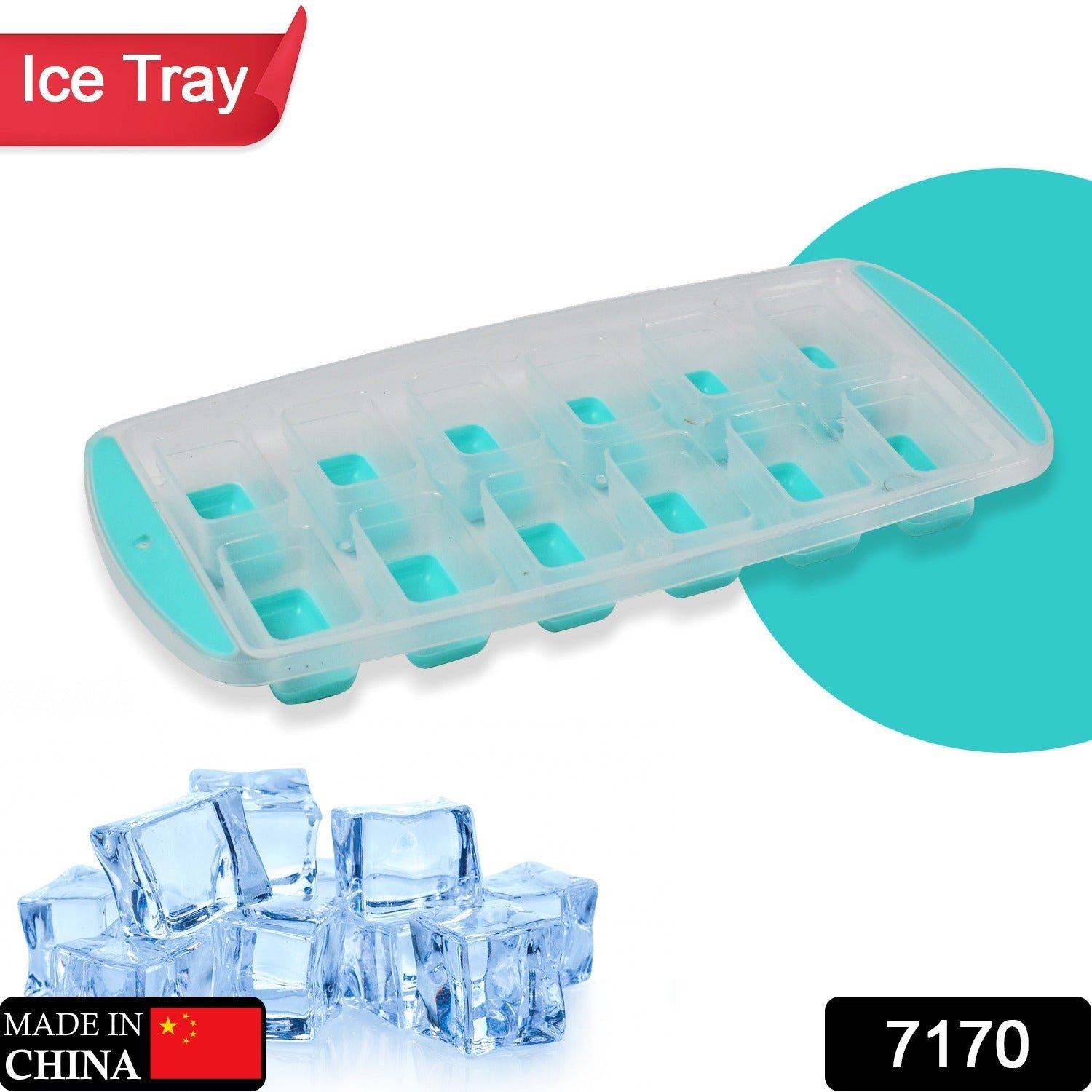 12-Grid Silicone Ice Cube Tray - Food-Grade Square Ice Maker, Easy Release Bottom