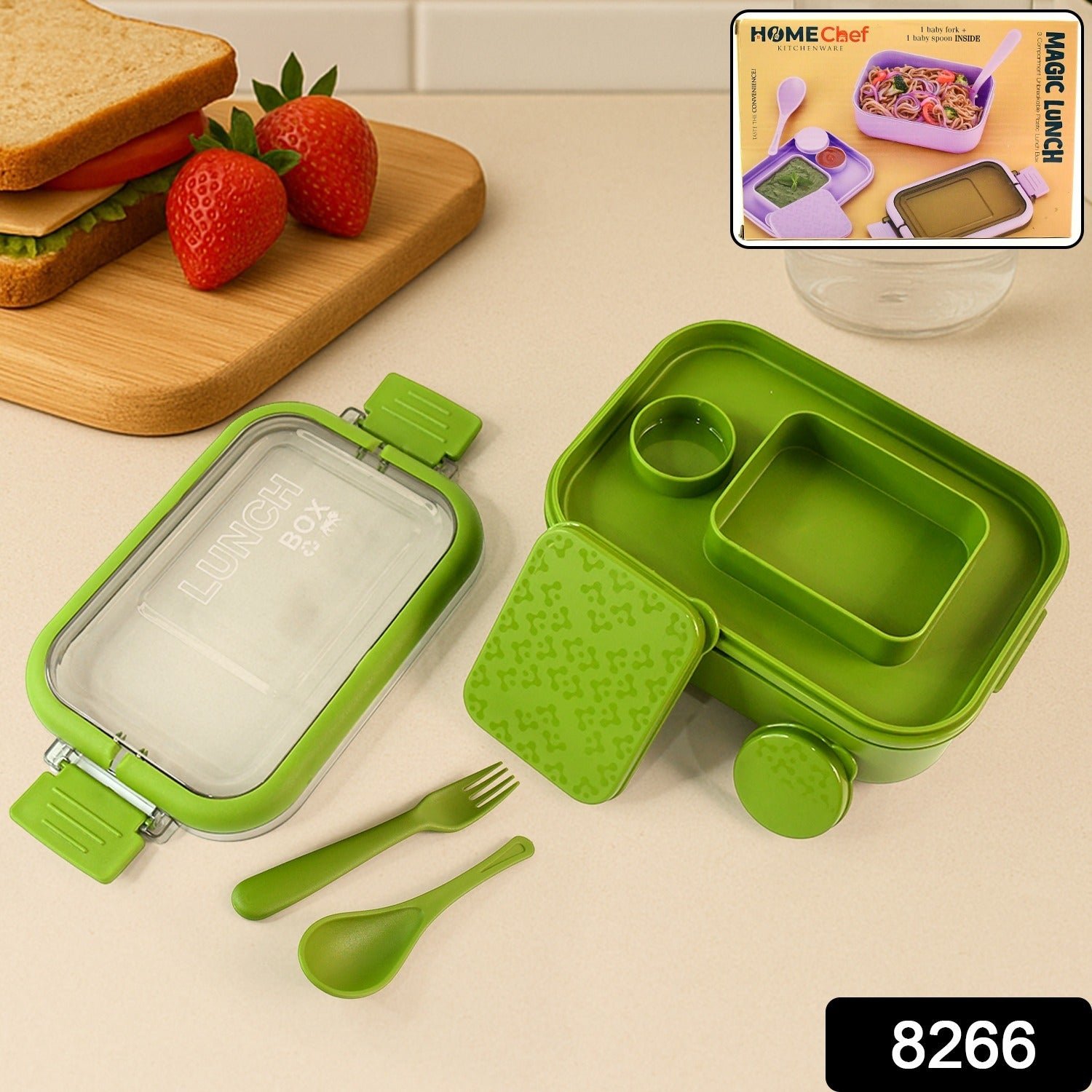 Magic Lunch Box with Leakproof Compartments (1 Pc)