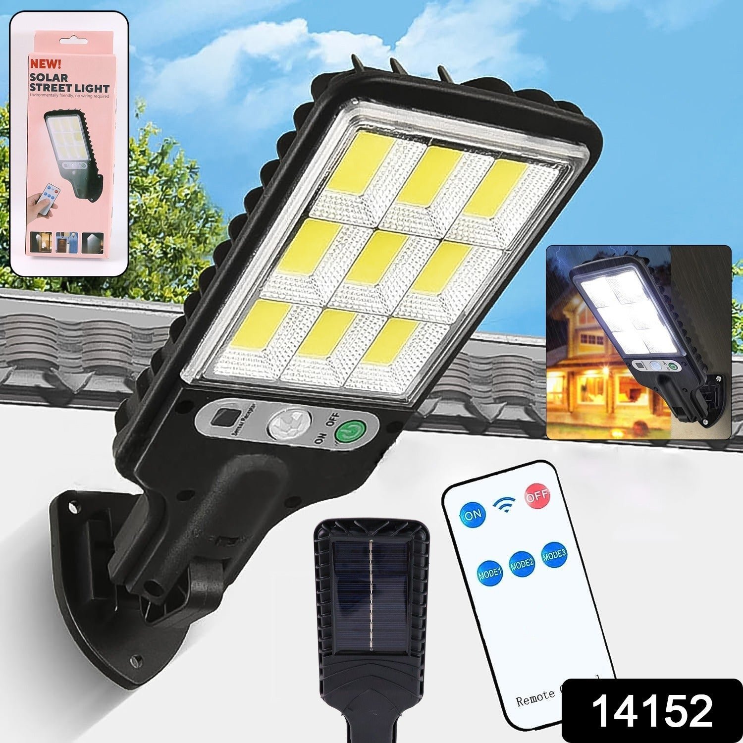High-Power Solar LED Street Light with Motion Sensor & Remote Control