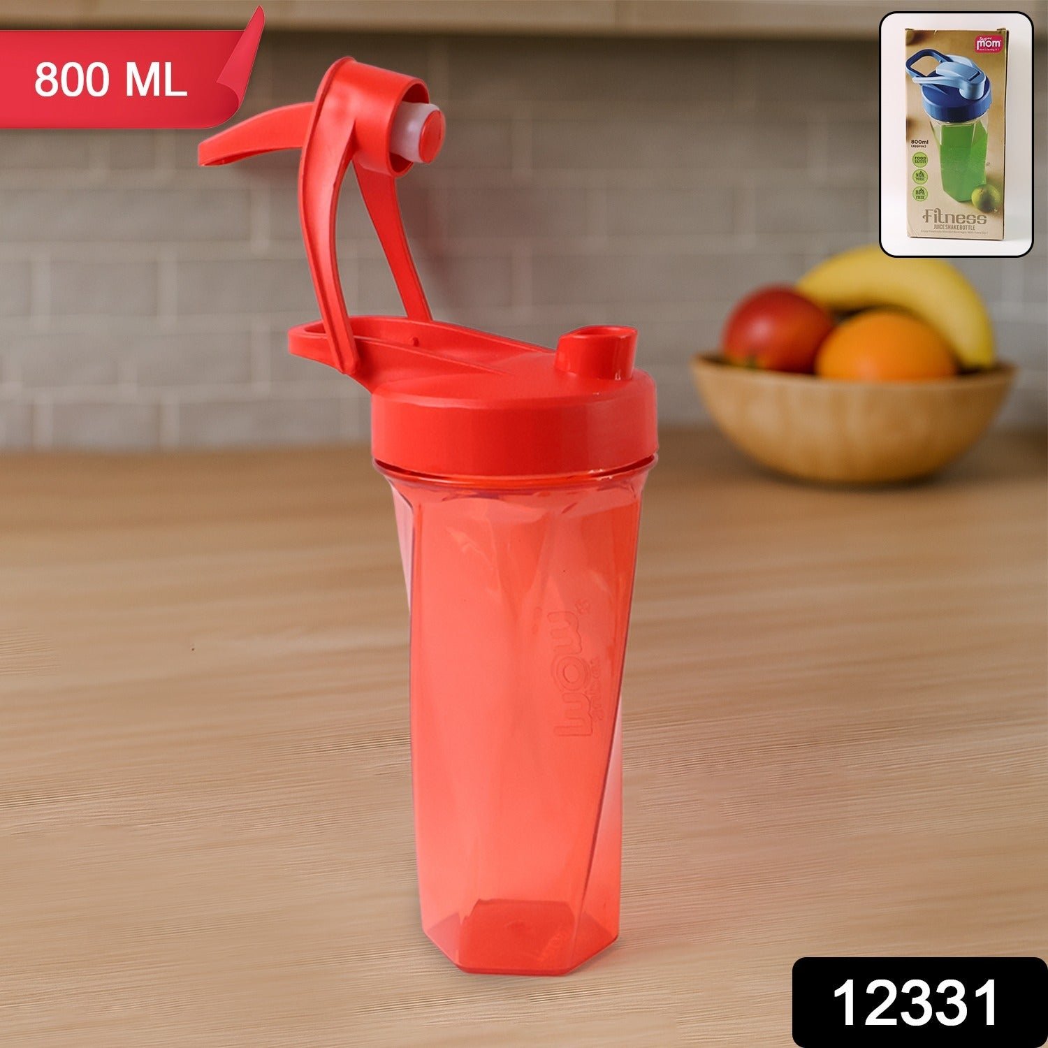Supermom Manual Stirring Fitness Shaker Bottle with Hand Crank Approx 800 ML (1 Pc)