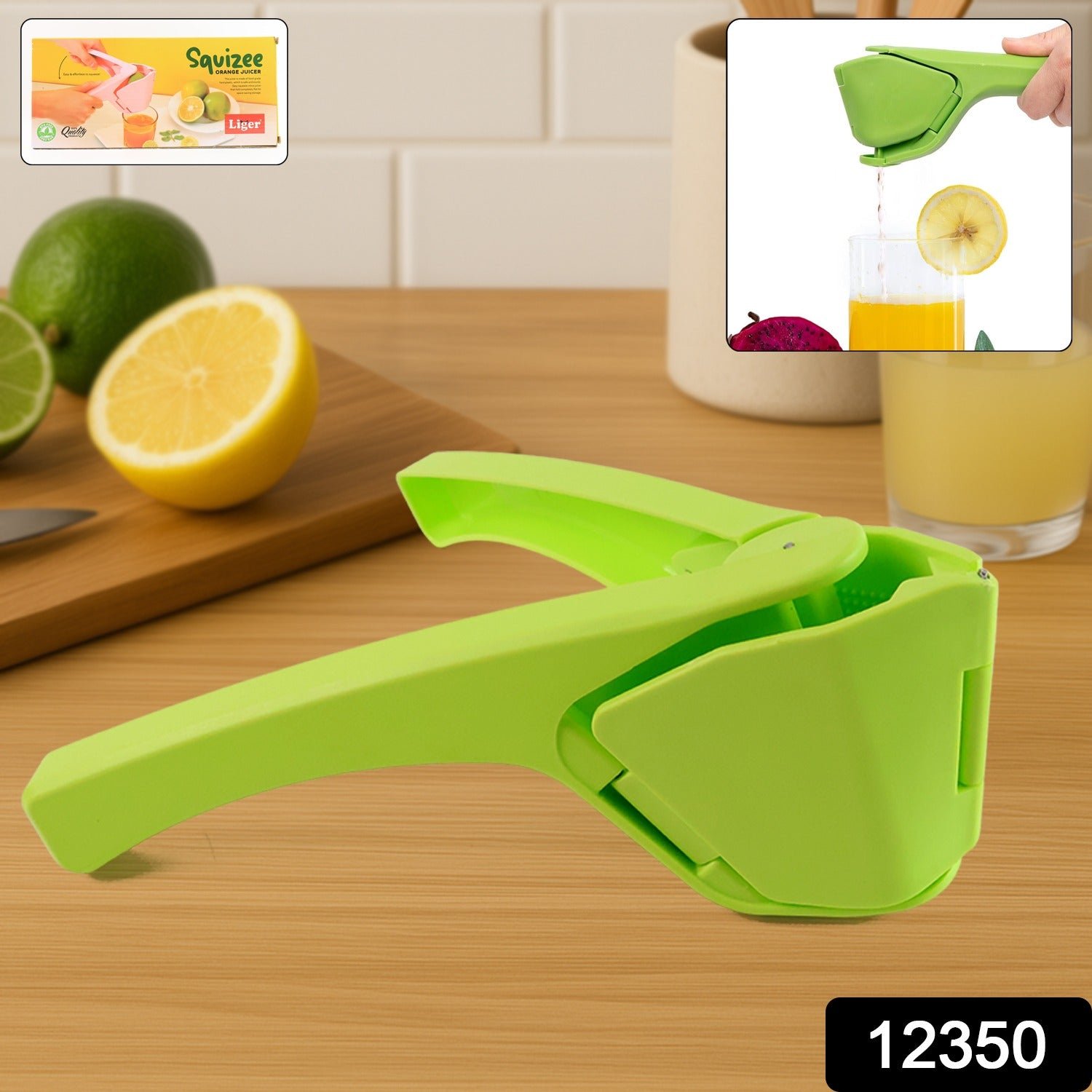 Liger Plastic Manual Handheld Lemon & Orange Squeezer Juice (1 Pc)