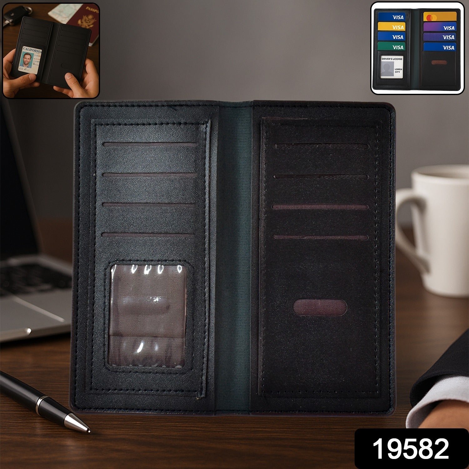 Premium Multi-Compartment Travel Document Holder and Card Organizer Wallet (1 Pc)