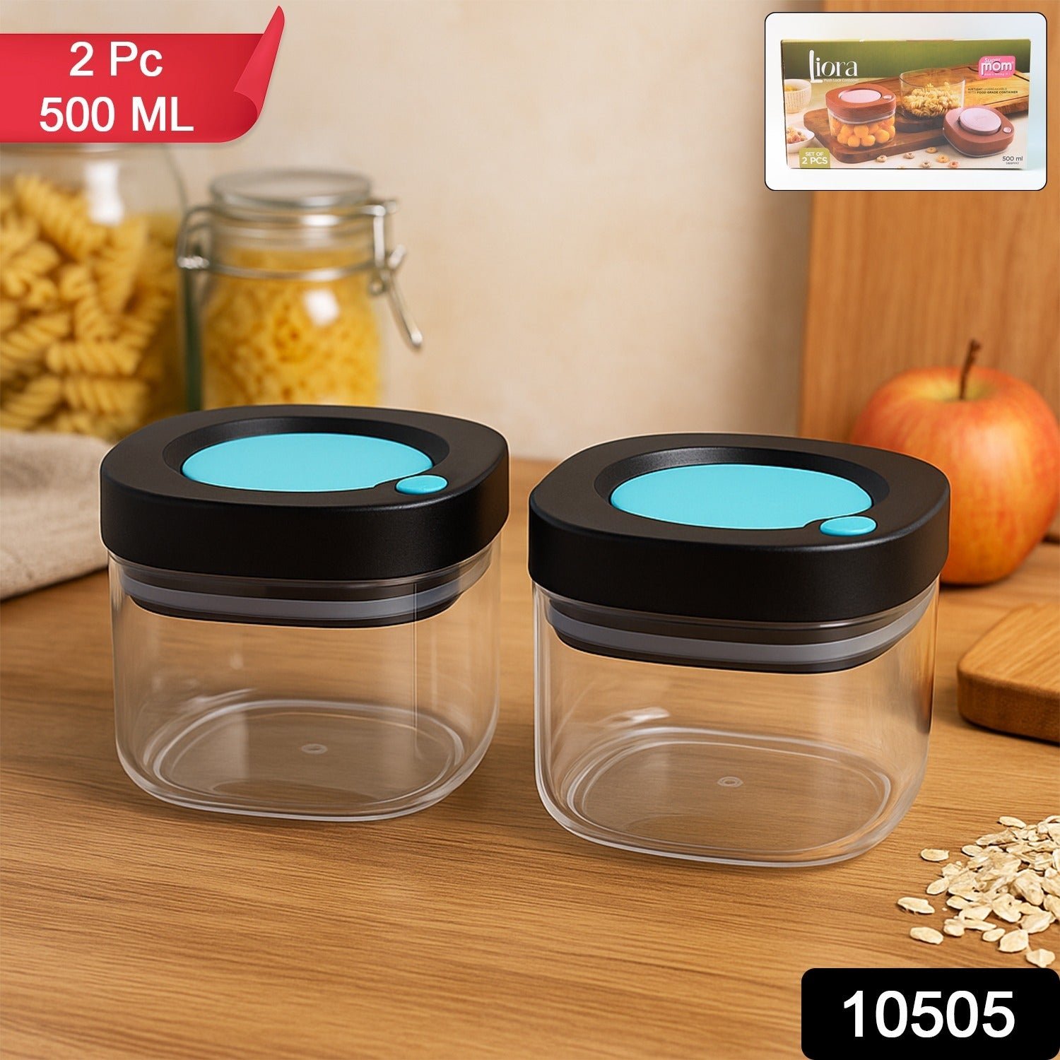 Supermom Airtight Kitchen Storage Containers – (2 Pc Set / 500 ml)