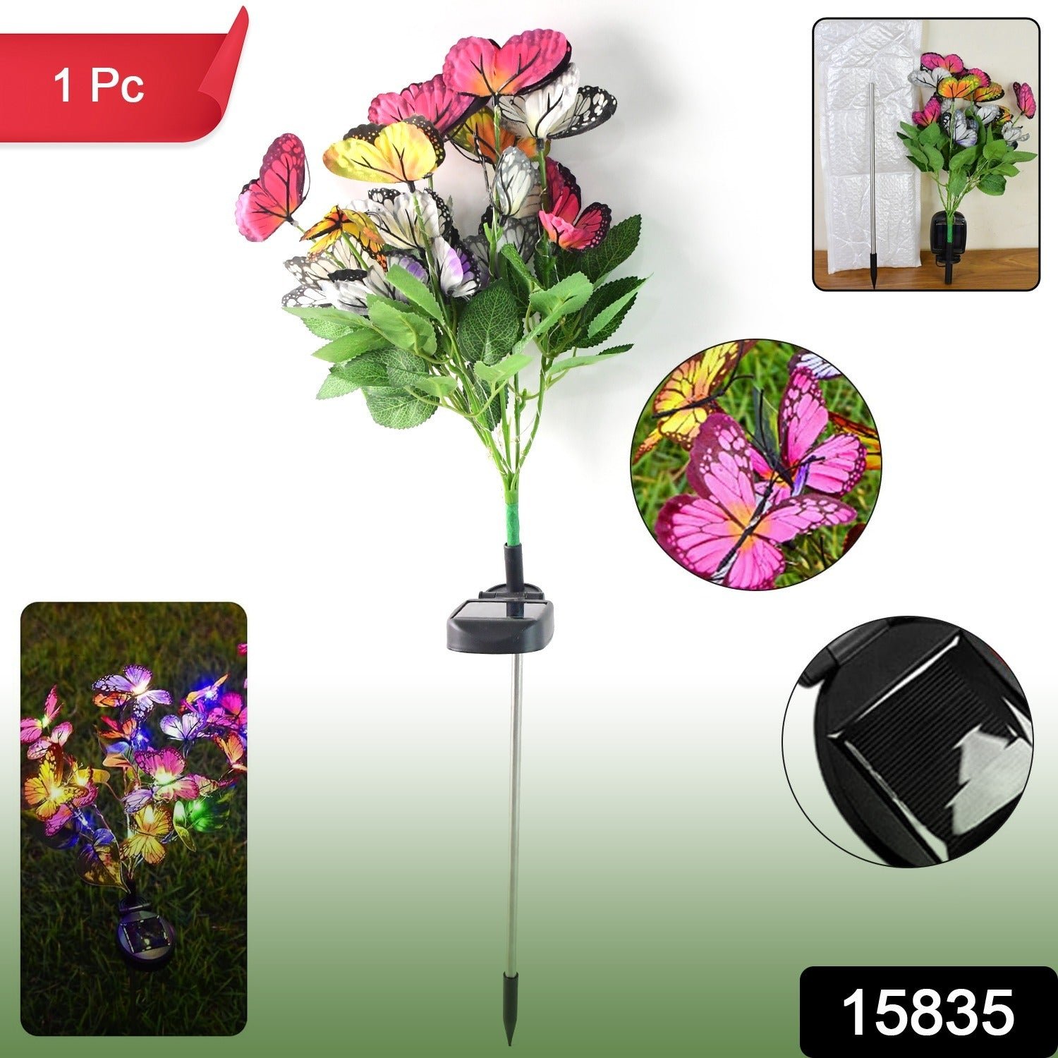 Solar-Powered LED Butterfly Garden Flower Light