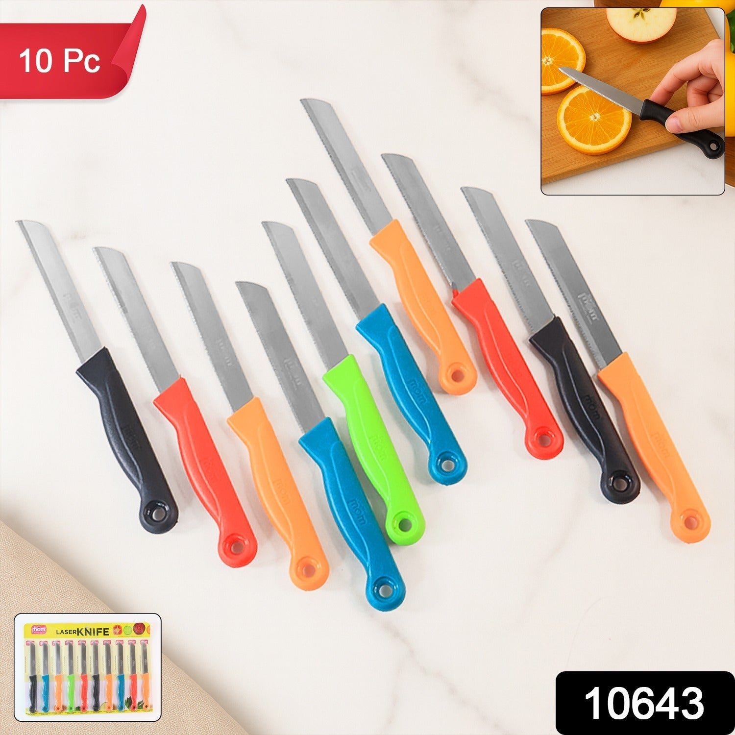 Supermom Stainless Steel Kitchen Laser Knife (10 Pc / Set)