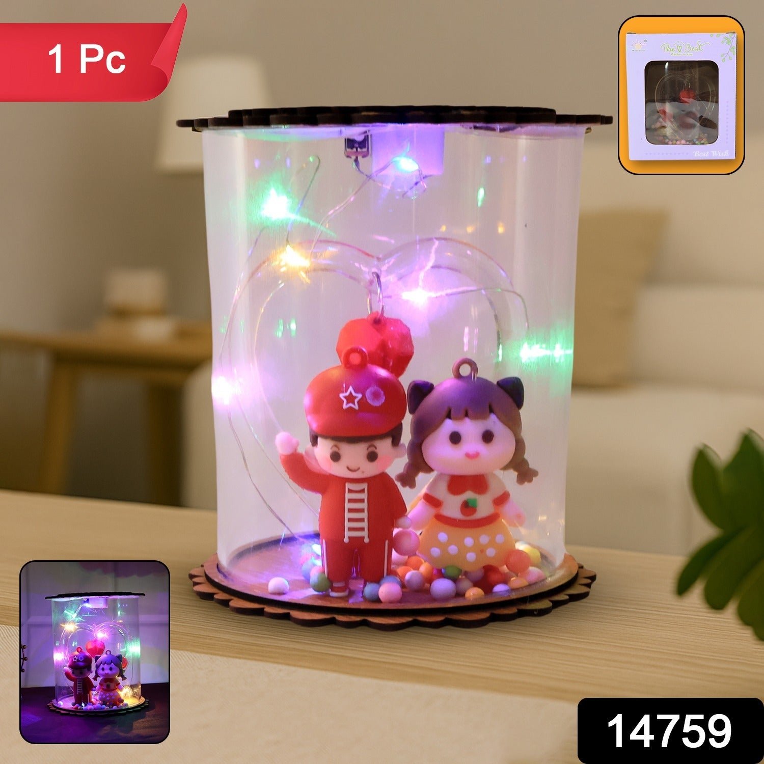 Cute LED Light Figurine Snow Globe (1 Pc)