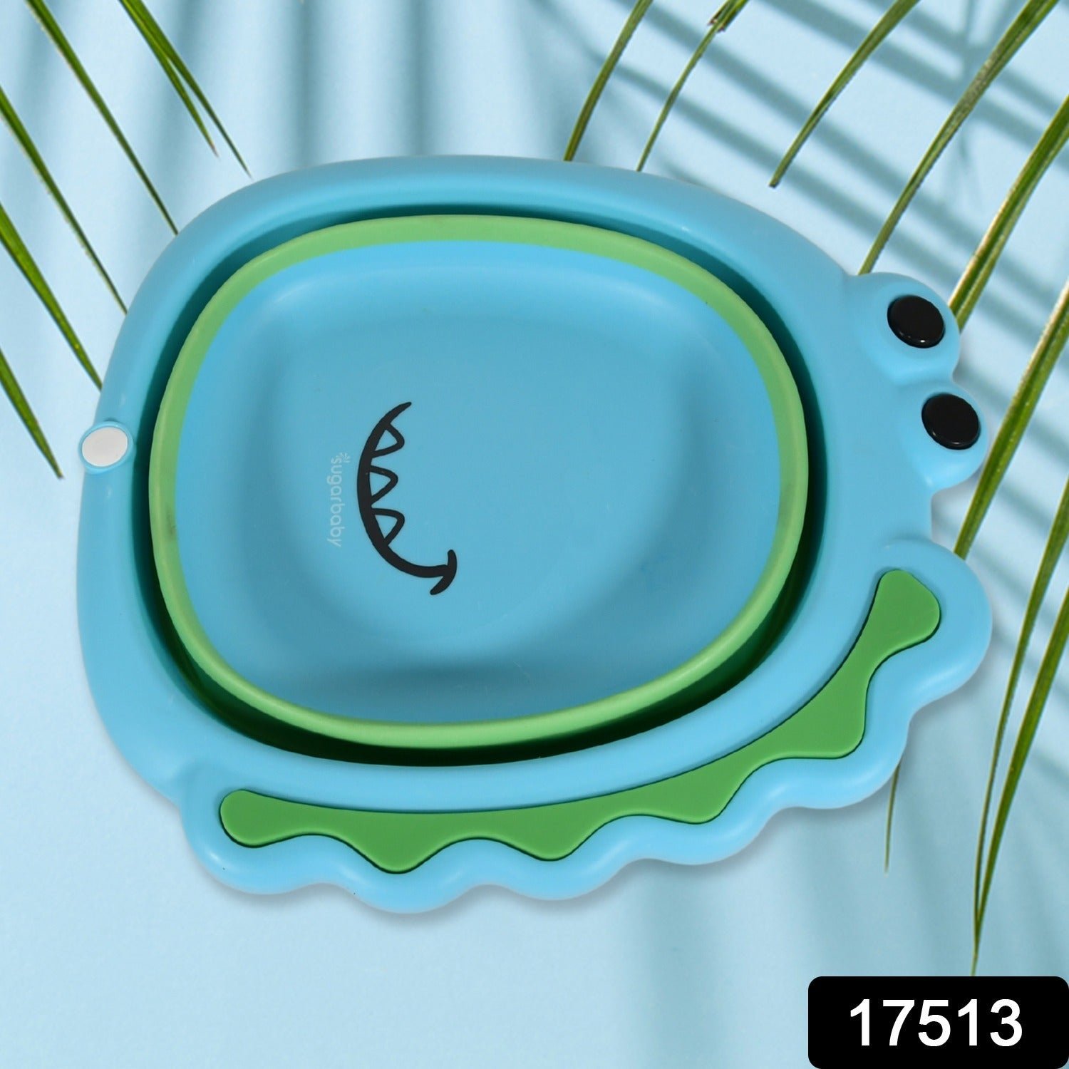 Frog Shape Foldable Baby Wash Basin – Space-Saving Face Washing Tub (33×31cm)