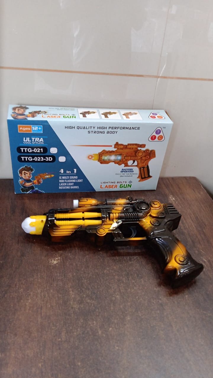 TTG LED Laser Gun Toy – Battery Operated Space Blaster Flashing Lights & (1 Set)