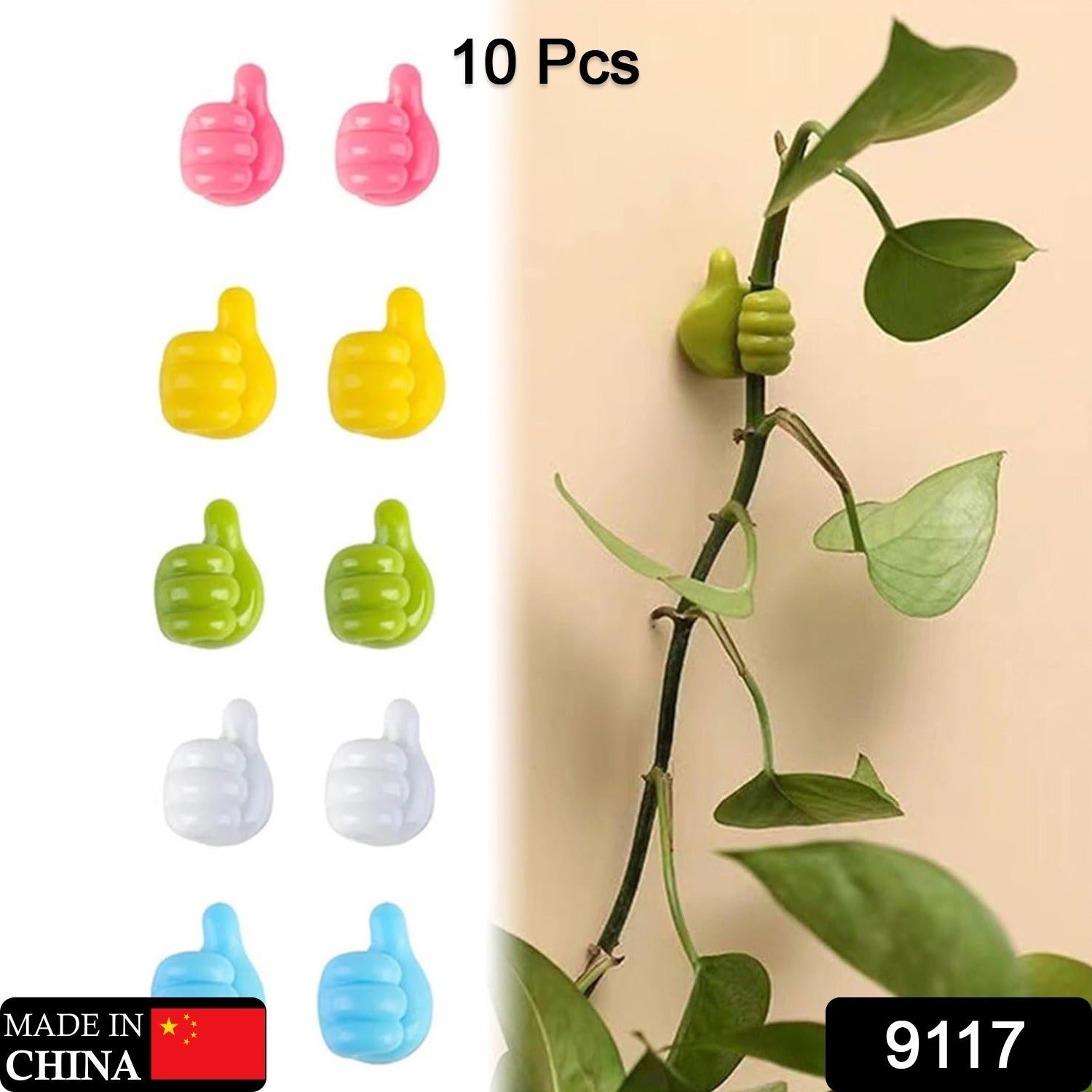 Thumb Cable Clips, Multi-Color Cord Organizer for Home, Office, Car (10 Pc Set)