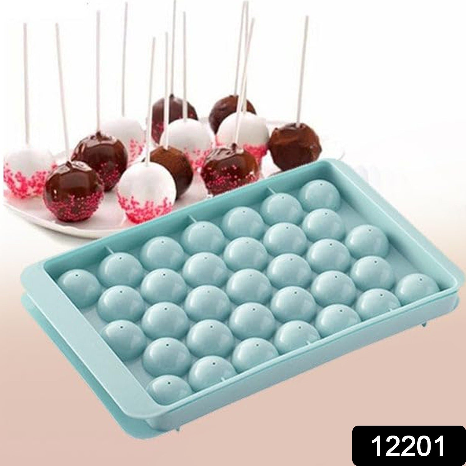 Plastic Round Reusable Ice Cube & Candy Ball Mold, 33 Moulds (16.5×10 Cm / 1 Pc)