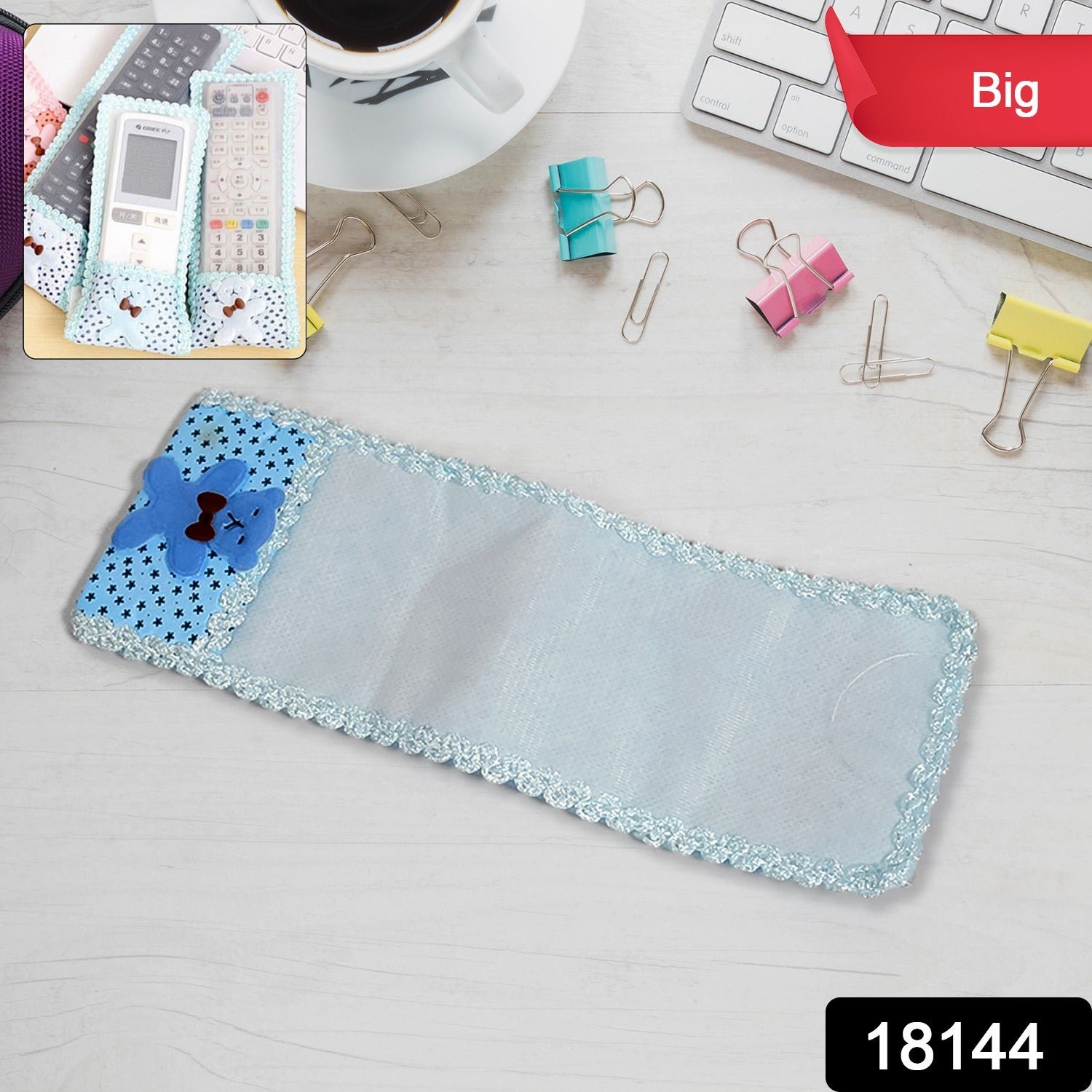 Remote Control Cover - Cartoon Cloth Lace Protective Case (Big, 24×8cm)