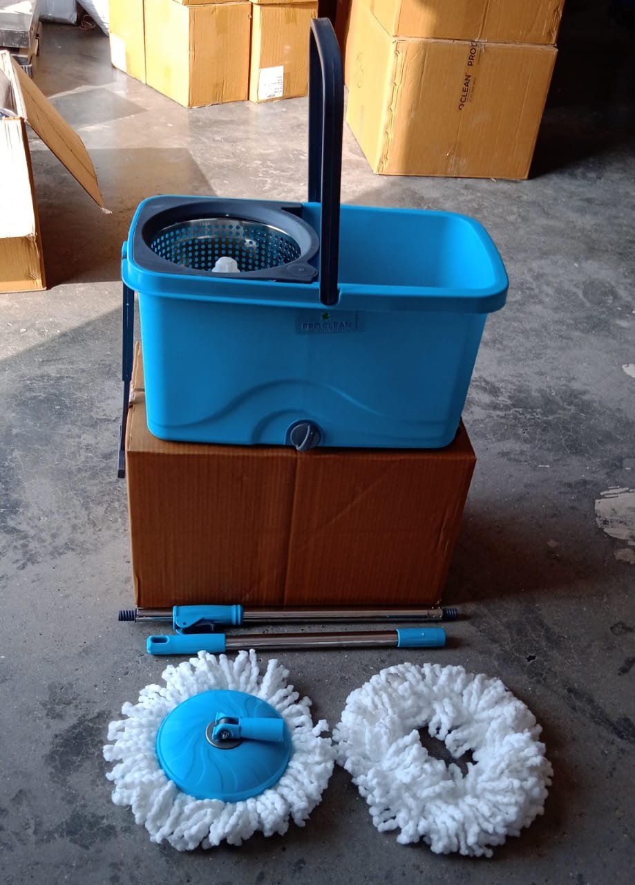 Quick Spin Mop – Plastic Floor Cleaner with Big Bucket & Easy Wheels