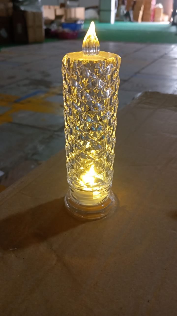 Rose Candles for Home Decoration, Crystal Candle Lights, Diwali