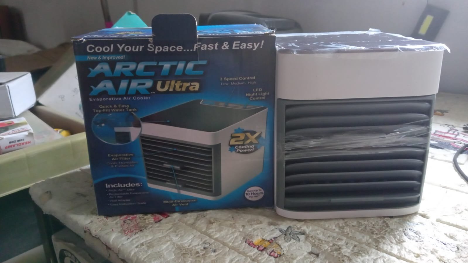 Mini Portable Air Cooler with LED Light & Water Fill