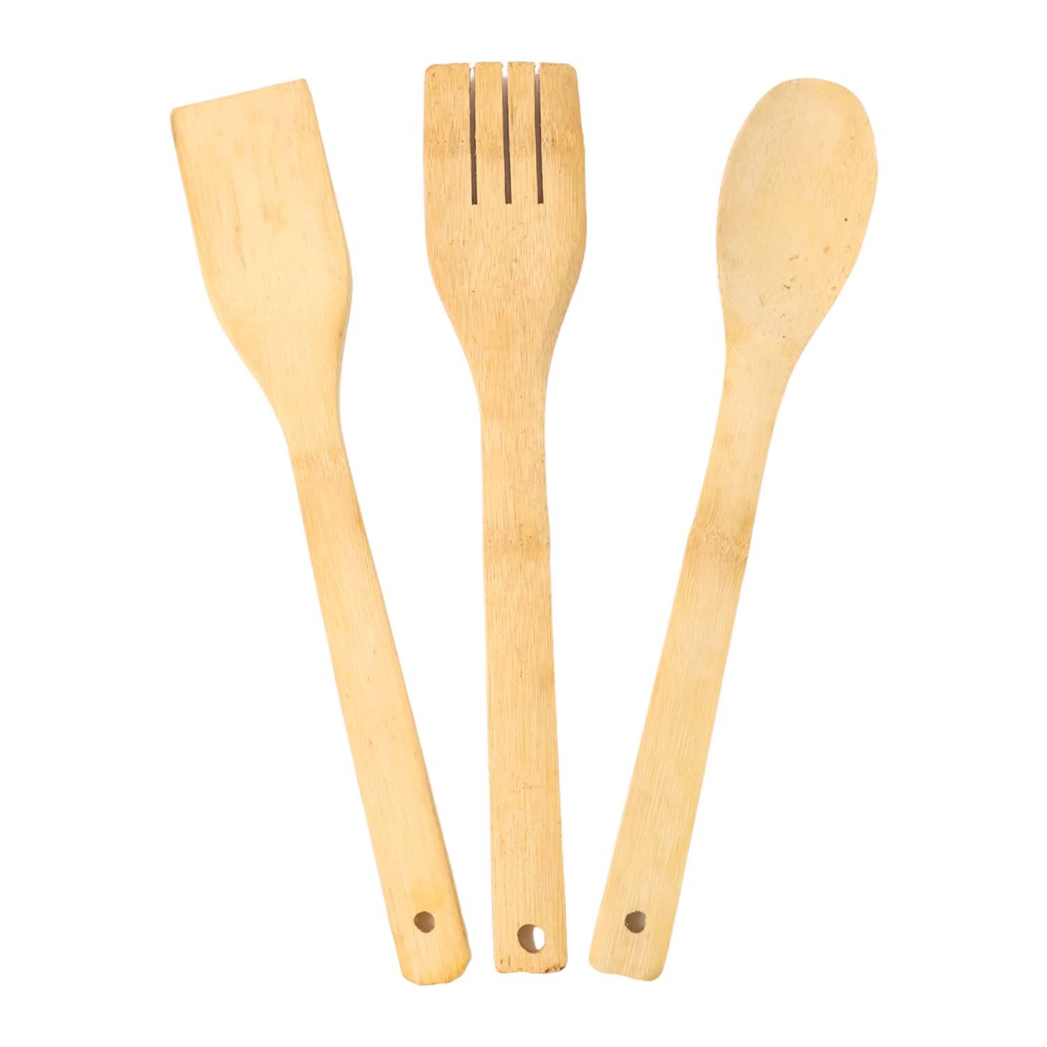 Eco-Friendly Bamboo Spatula Set with Holder (4 Pc)