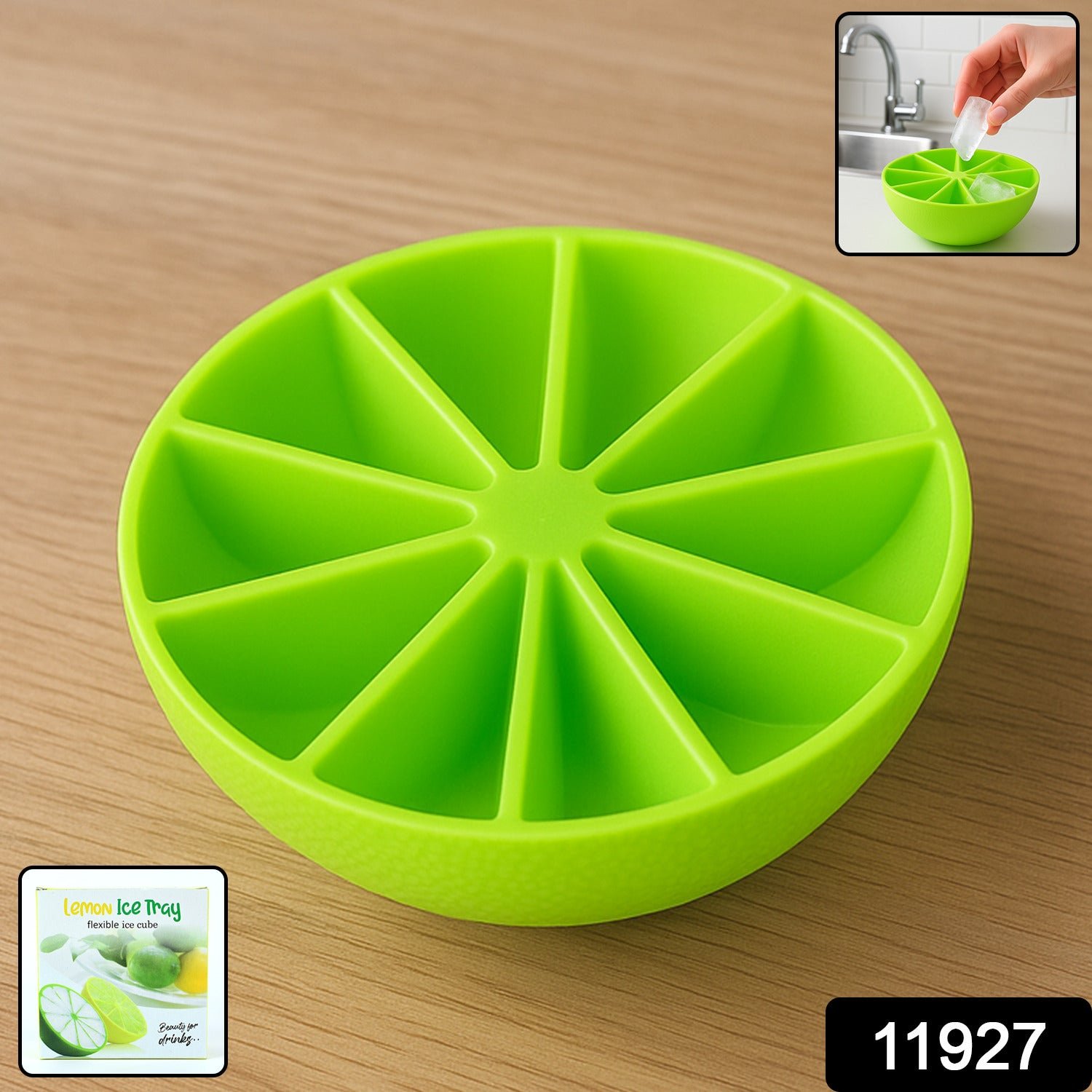 Lemon Shape Flexible Silicone Ice Cube Tray – 8-Slot Round Ice Mold (1 Pc)