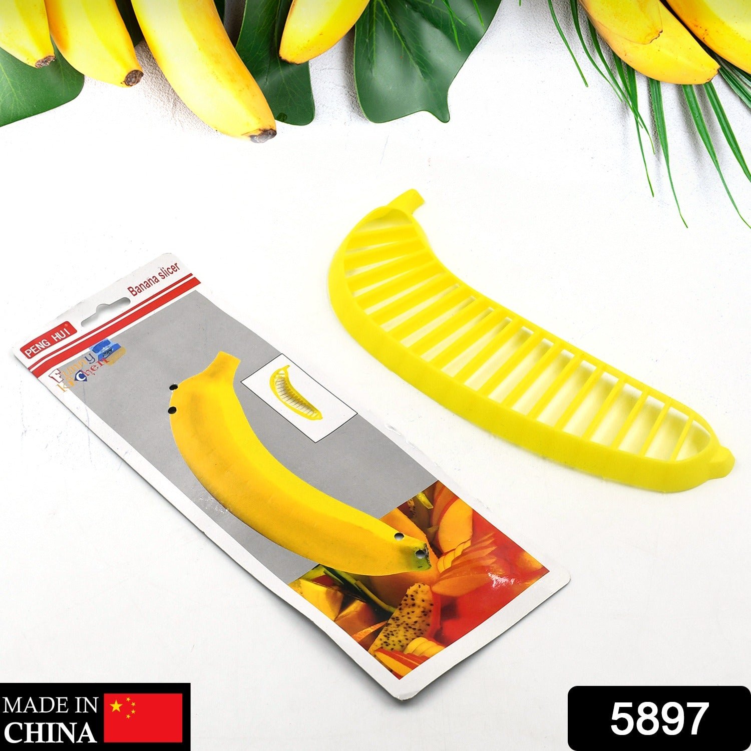 Banana Slicer- for Fruit Salads Handle Plastic Banana Fruit Slicer Cutter Chopper