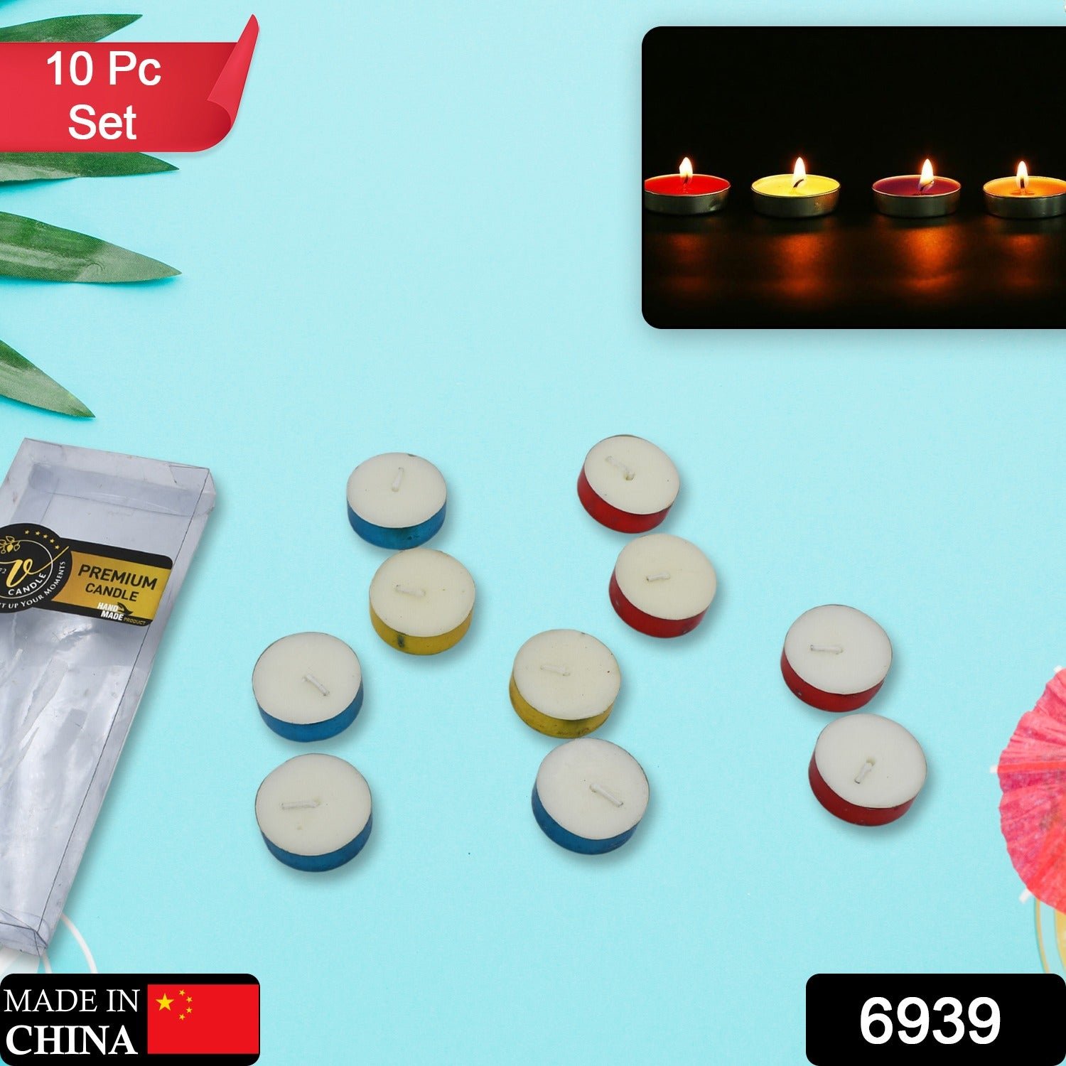 Decorative Color Candle Light for Gifts  Birthday Anniversary Diwali 10 Pc Set