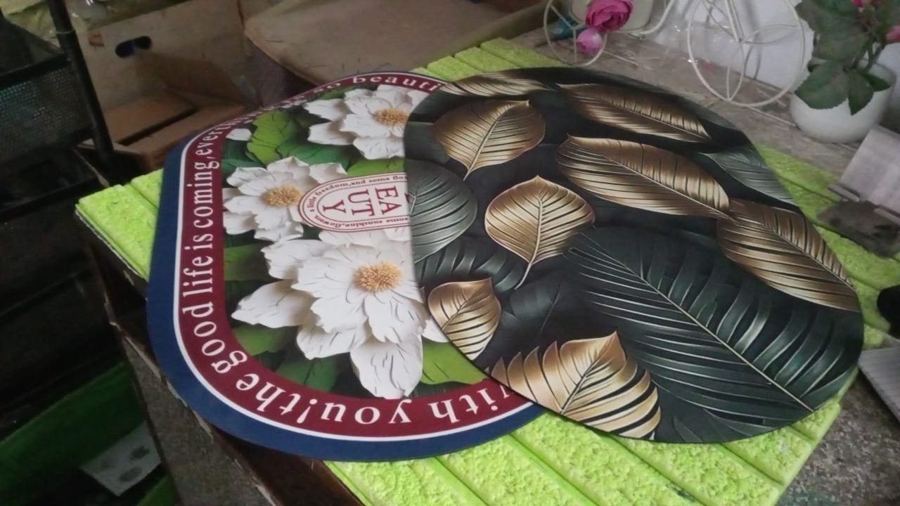 3D Visual Anti-Slip Absorbent Soft Shower Drying Bathroom Mat Mix Design 1 Pc