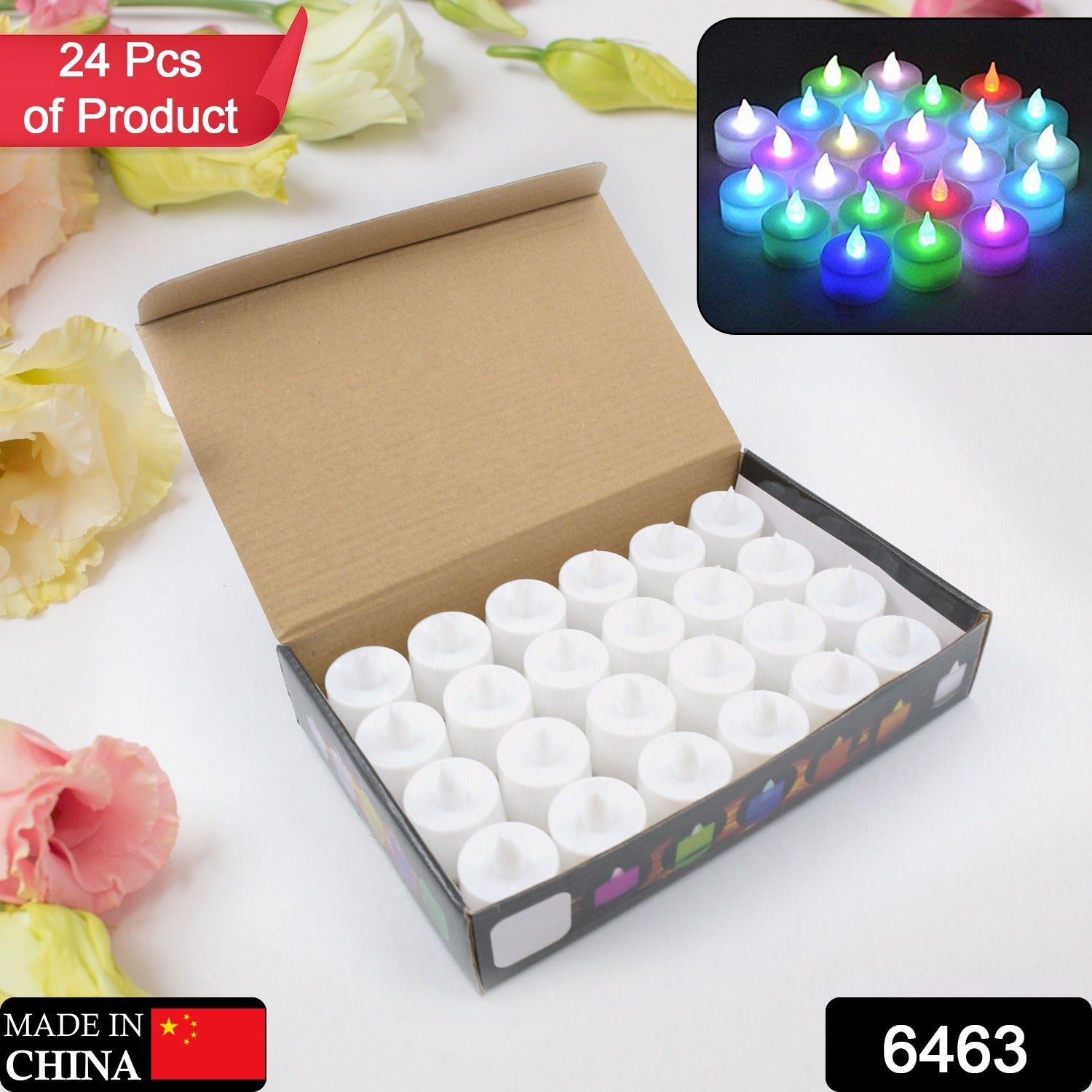 Multicolor LED Tealights Candles (24 Pack): Festive Decorations, Diwali