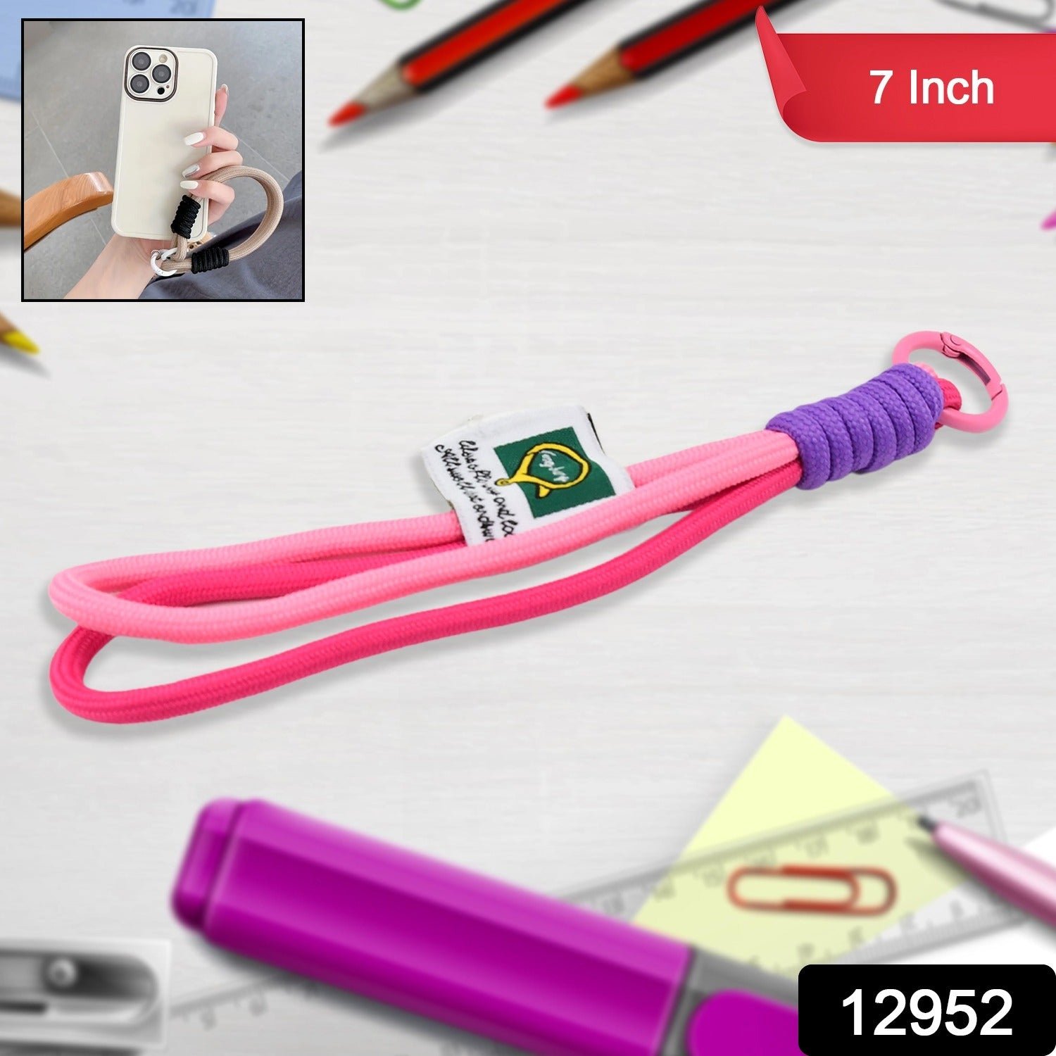 Hand Wrist Strap Lanyard Cellphone, Phone Strap (1 Pc / 7 Inch / Multicolor)
