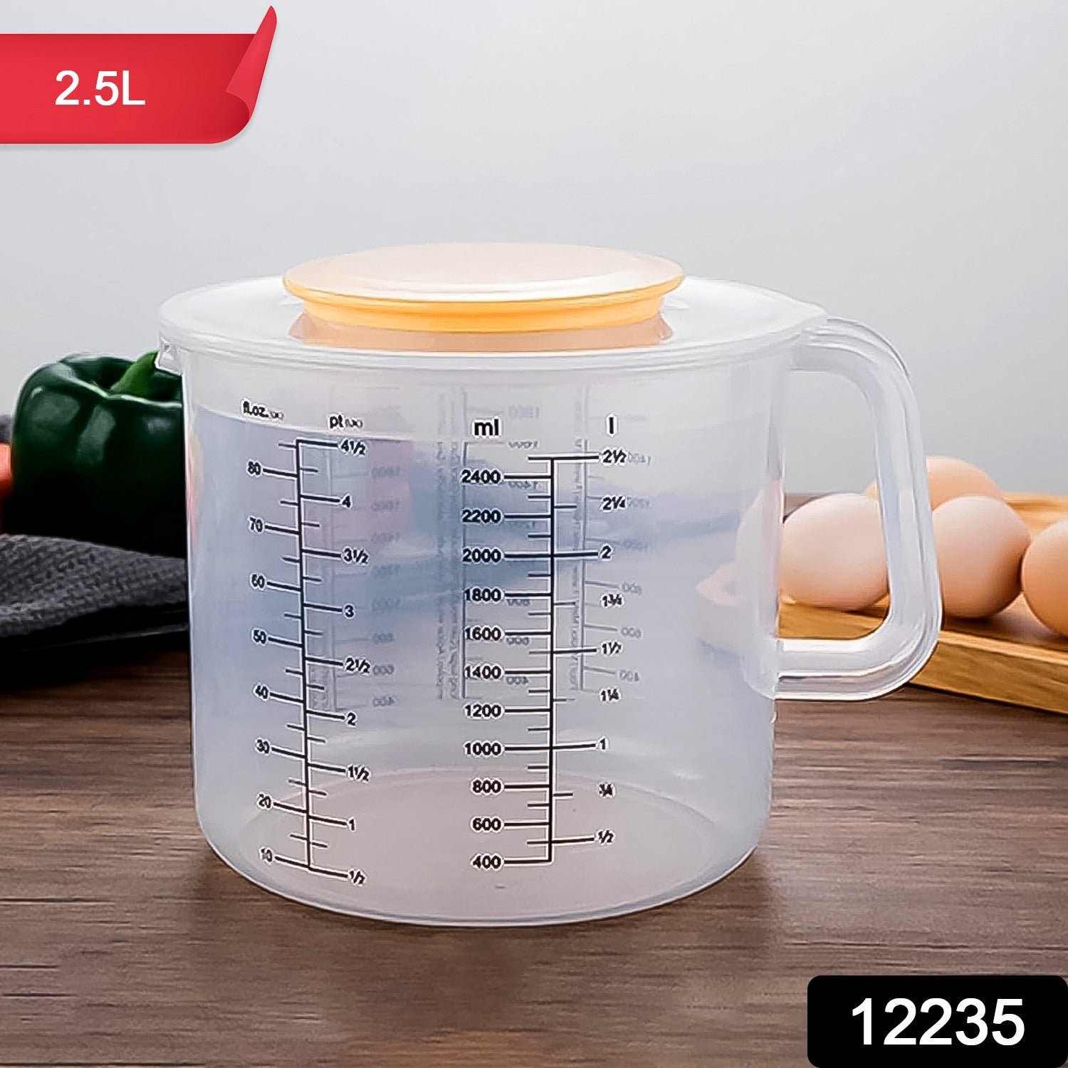 Plastic Baking Measuring Cup 2.5L Measurement with Scale Kitchen Pouring Cup