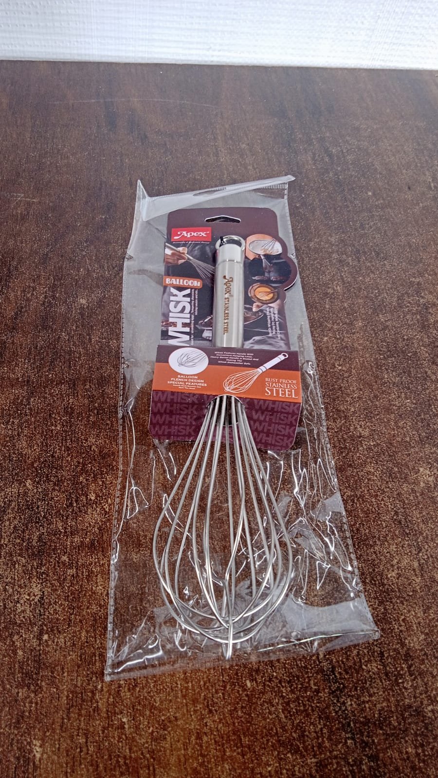 Apex Stainless Steel Medium Hand Whisk (1 Pc)