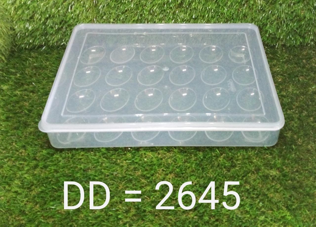 24 Grids Plastic Egg Box Container Holder Tray Fridge with Lid for 2 Dozen Egg Tray
