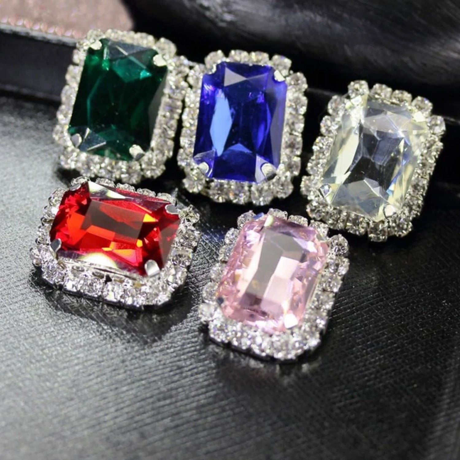 Diamond Jewellery Interchangeable Triangular Shaped (6 Pari / Mix Color & Design)