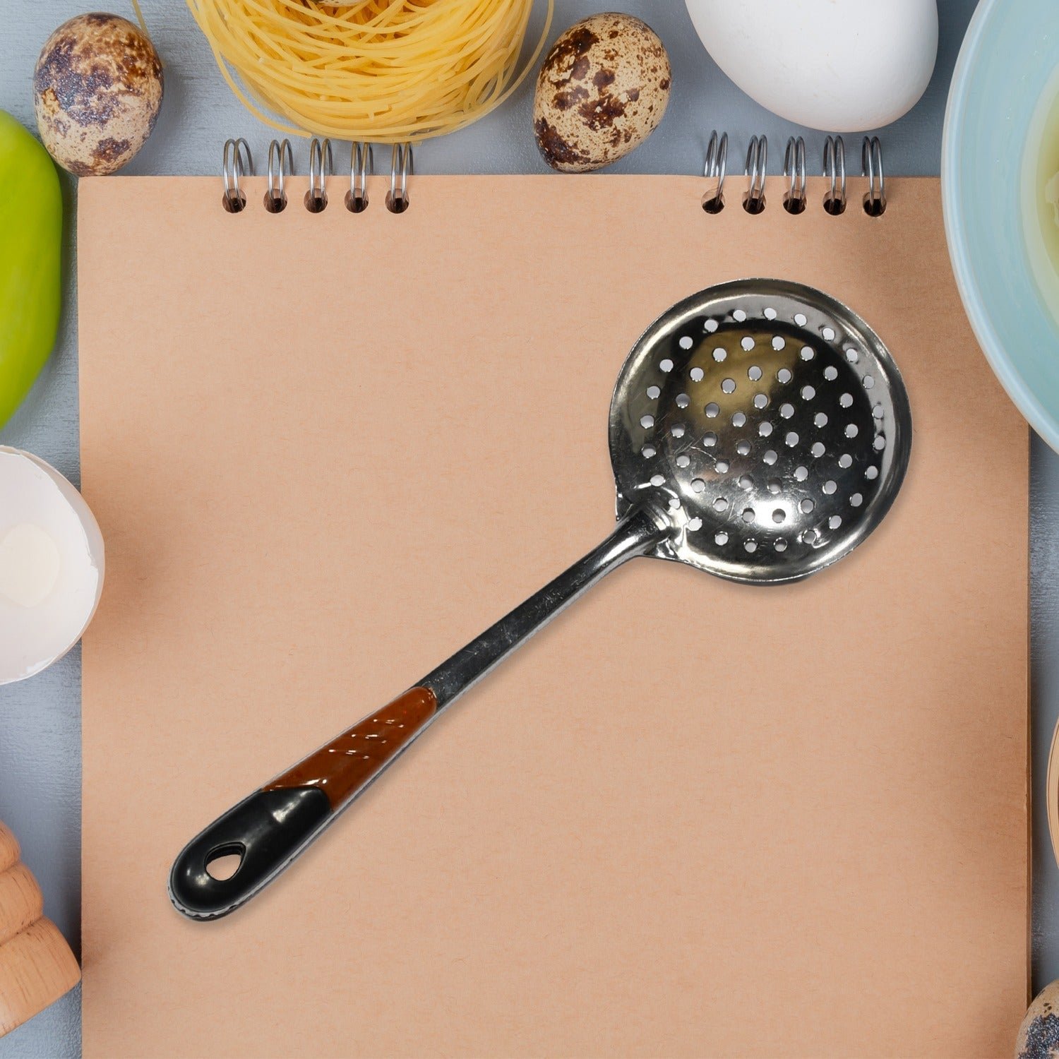 Stainless Steel Slotted Skimmer – Heat-Resistant Spoon for Cooking