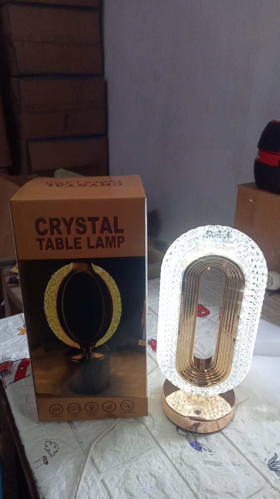 Touch Control Crystal Table Desk Lamp, 3-Way Dimmable Light, USB Rechargeable Crystal Diamond Table Lamp, Exquisite Night Stand Light Lamp Beside Lamp for Bedroom Living Room, Decorative Desk Lamp, Diwali