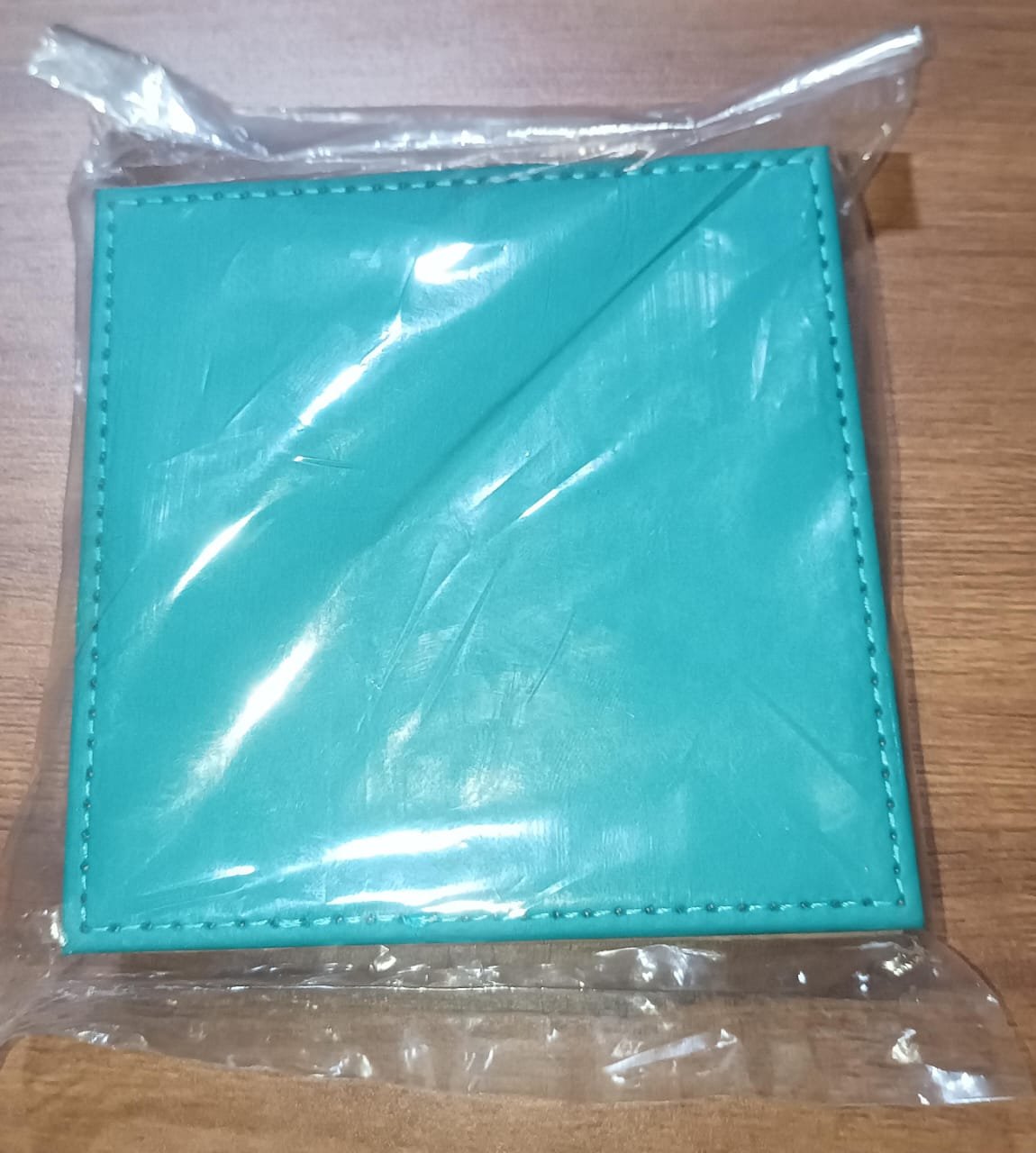 Square Leather Tea Coaster Set – Durable Dining & Coffee Table Decor (4 Pc)