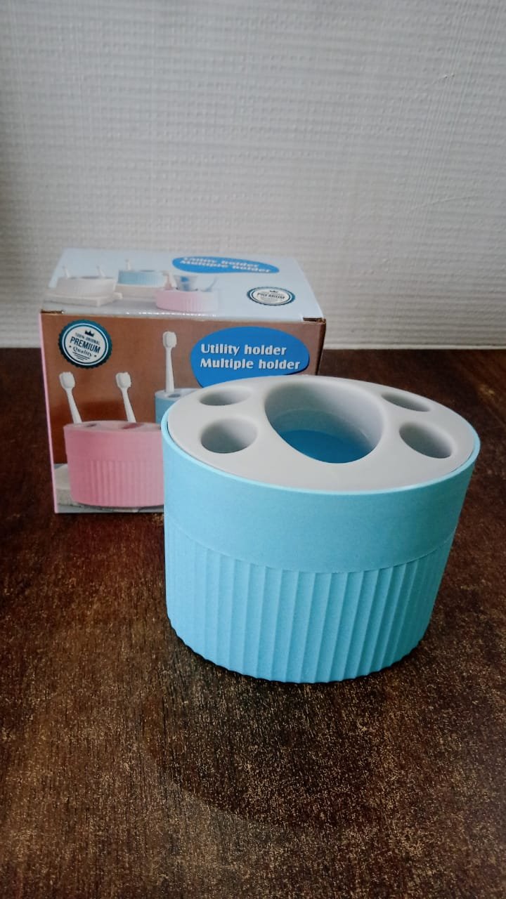 Multipurpose Bathroom Toothbrush and Utility Holder Stand with Multiple Slots (1 Pc)