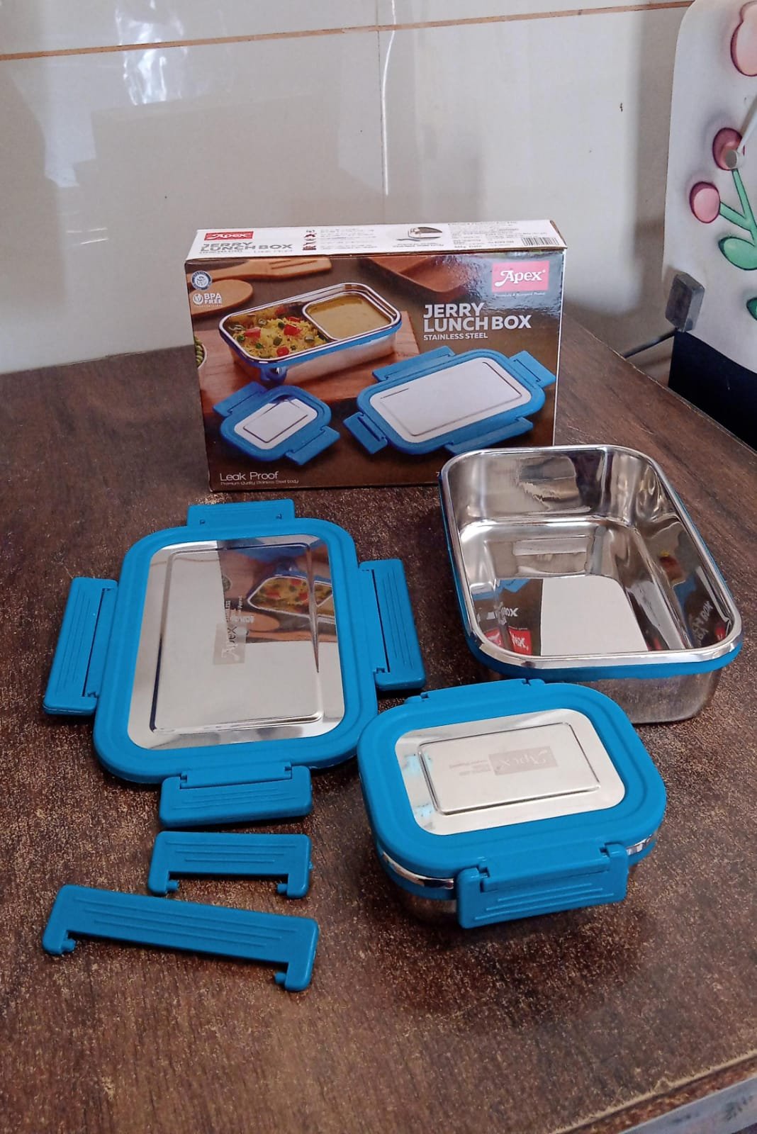 Apex Jerry Lunch Box Stainless Steel Food Container (2 Pc / 700+200 ML Approx)