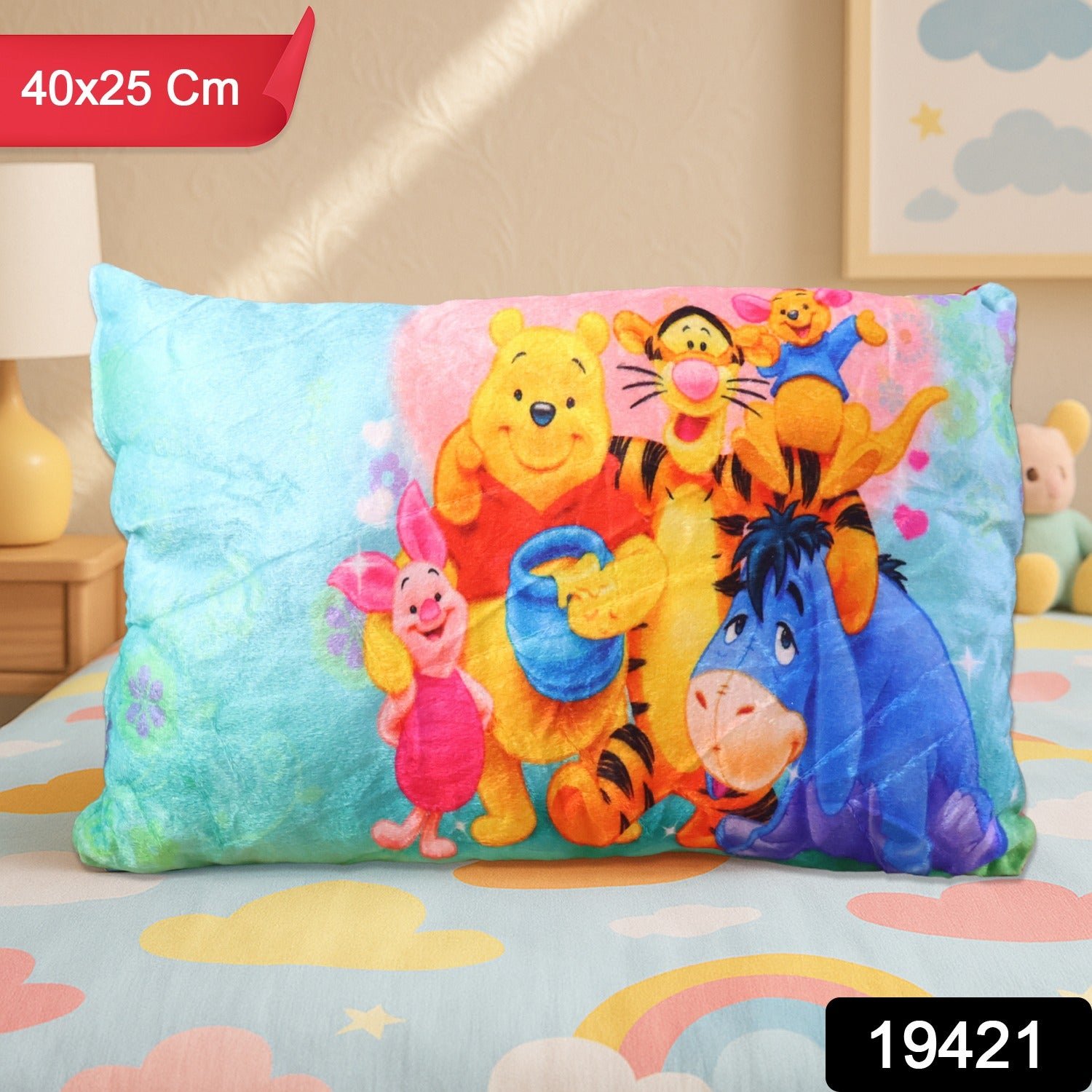 Soft Plush Cartoon Character Kids Pillow (40 x 25 Cm / 1 Pc)