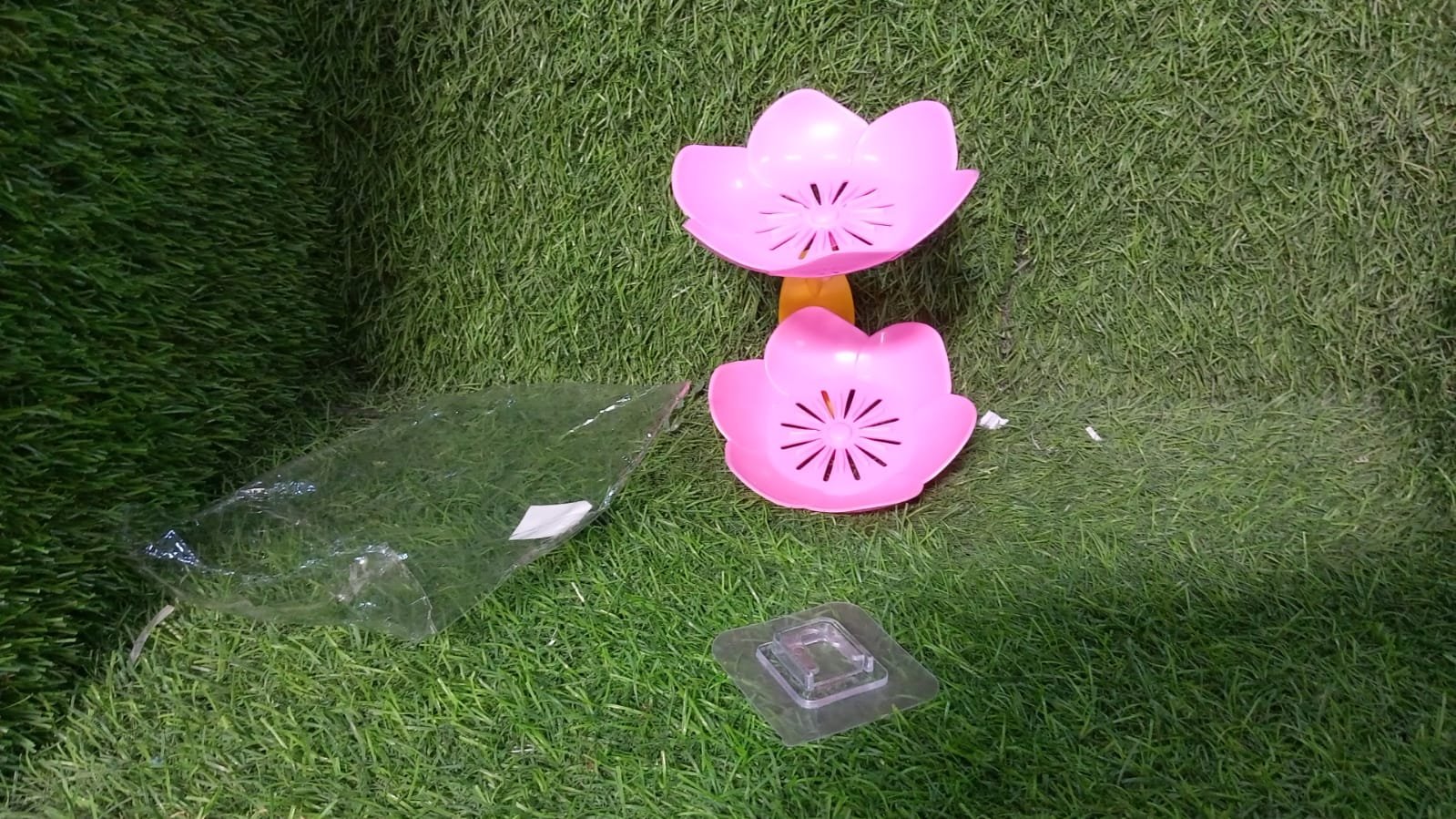 Double Layer Flower Self Draining Soap Dish Holder, Bathroom Shower Soap Holder